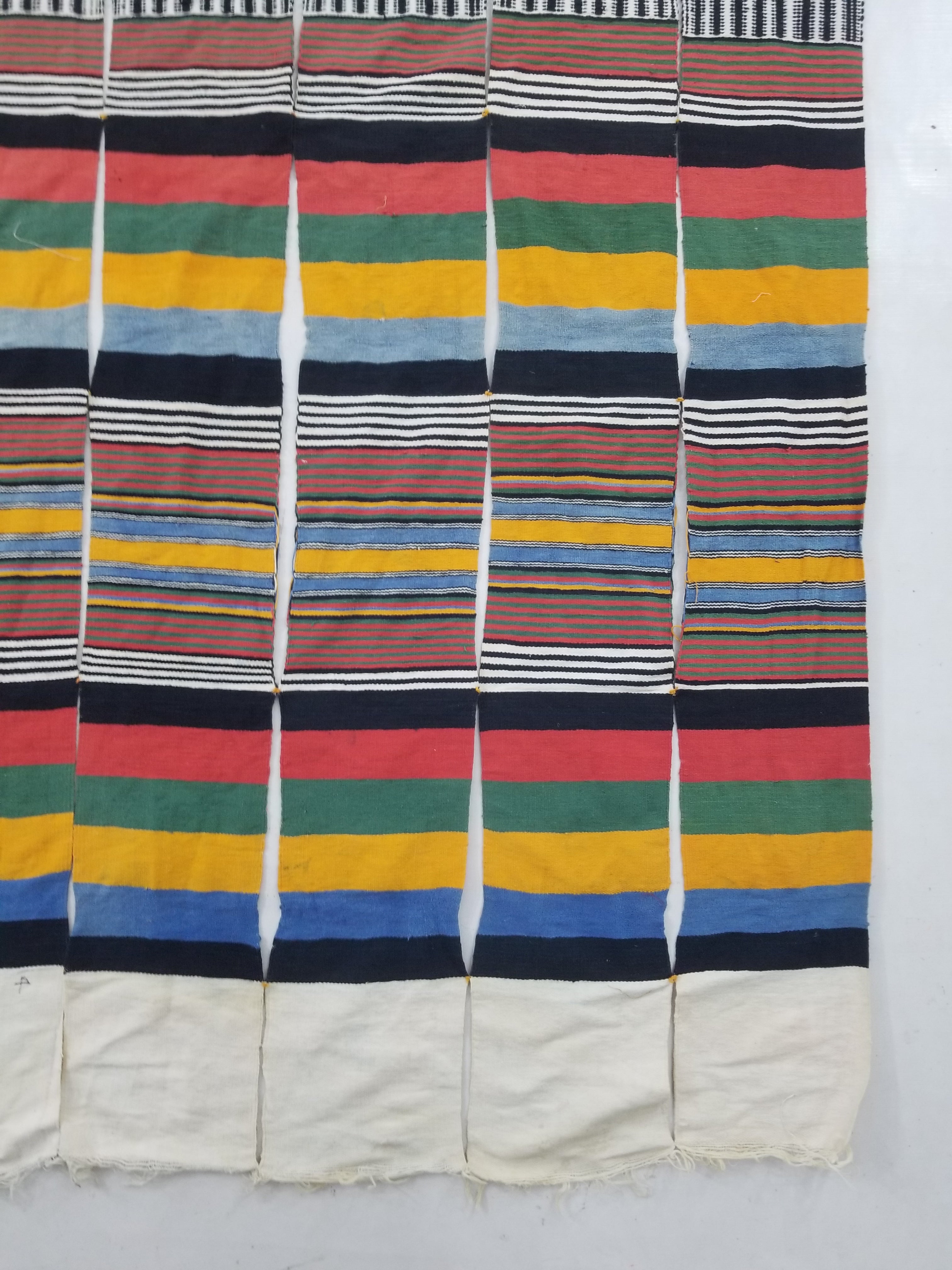 Vintage African Niger Handwoven Striped Souban Cloth Textile 255x120cm