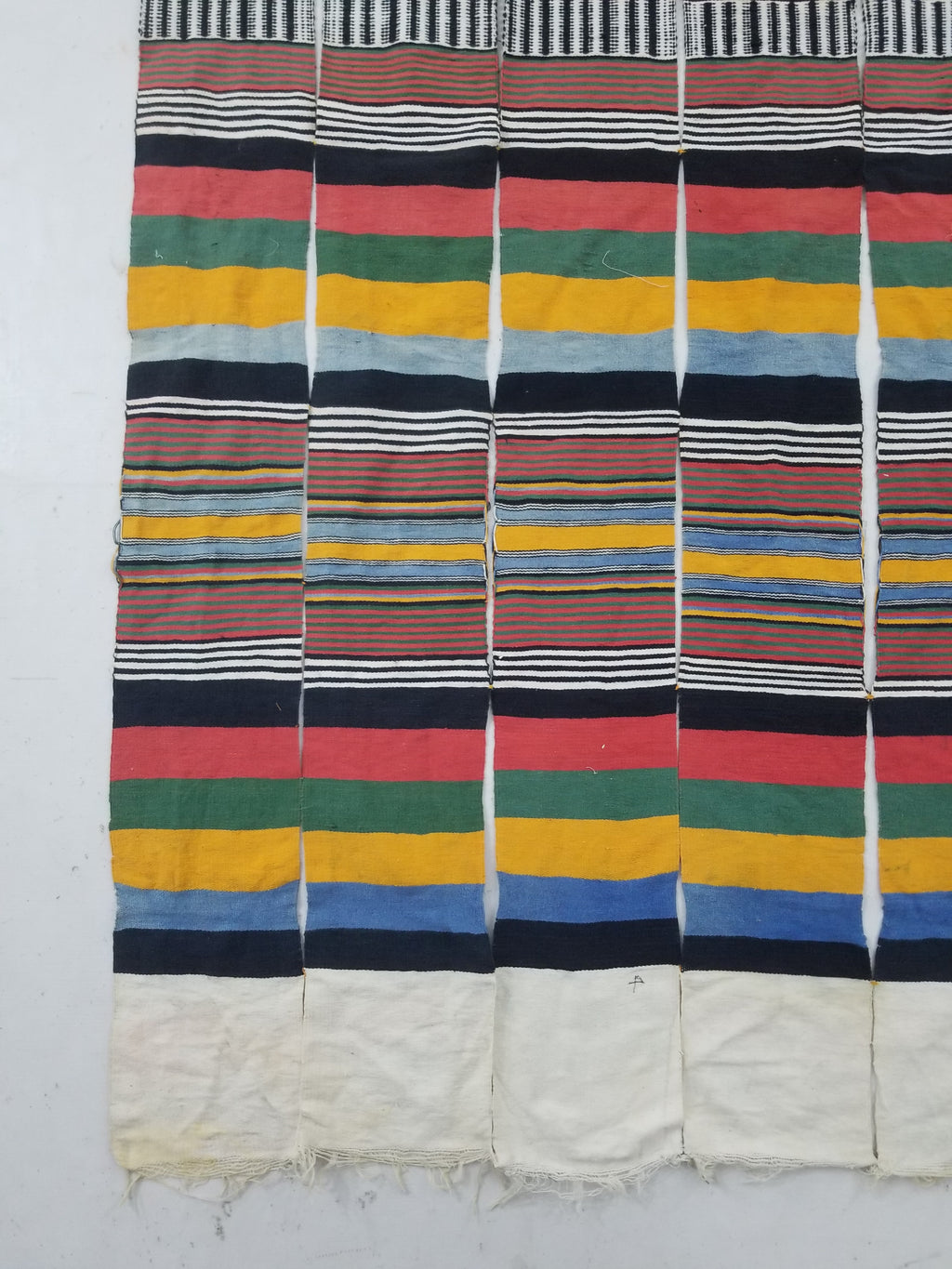 Vintage African Niger Handwoven Striped Souban Cloth Textile 255x120cm