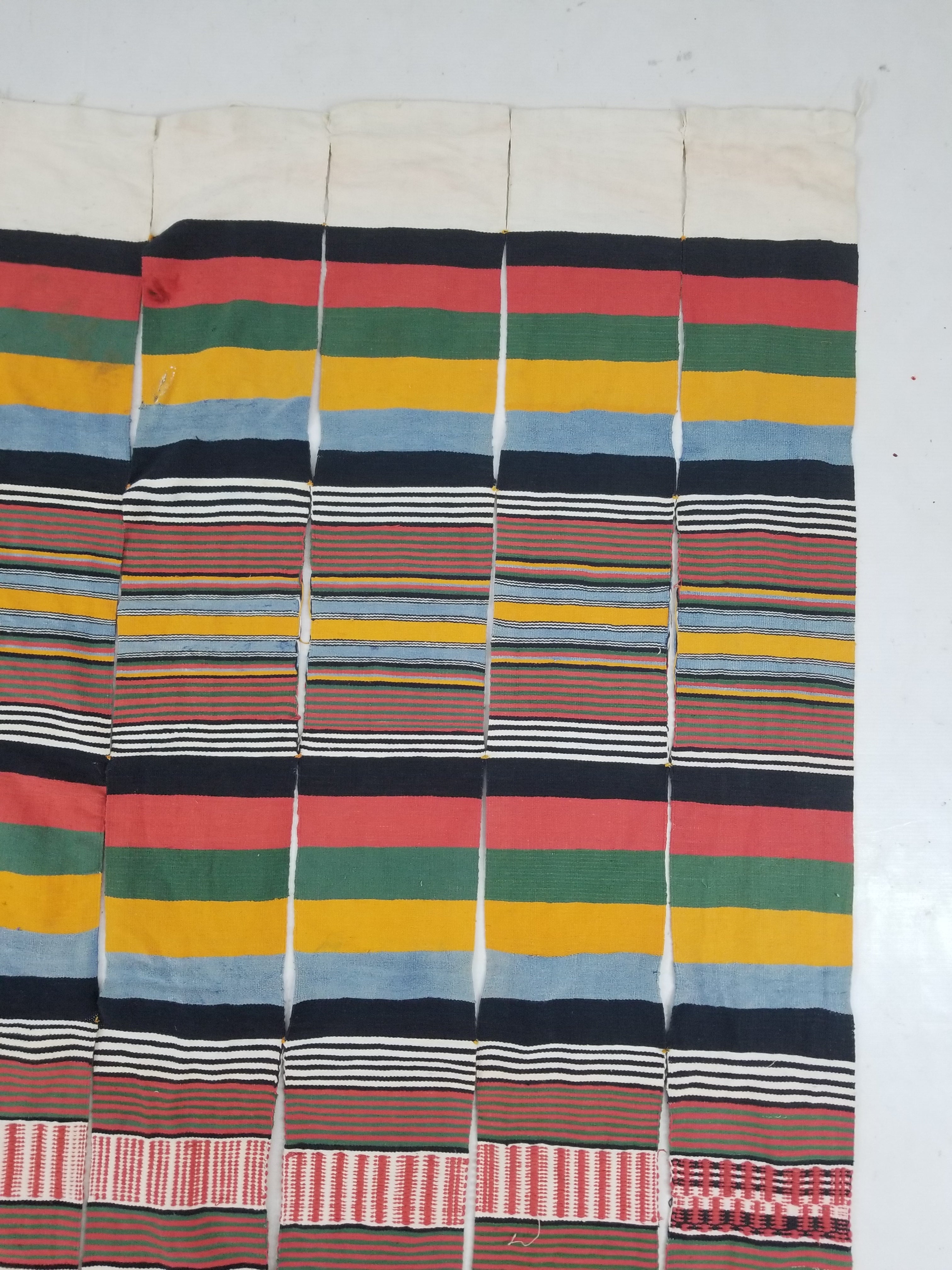 Vintage African Niger Handwoven Striped Souban Cloth Textile 255x120cm