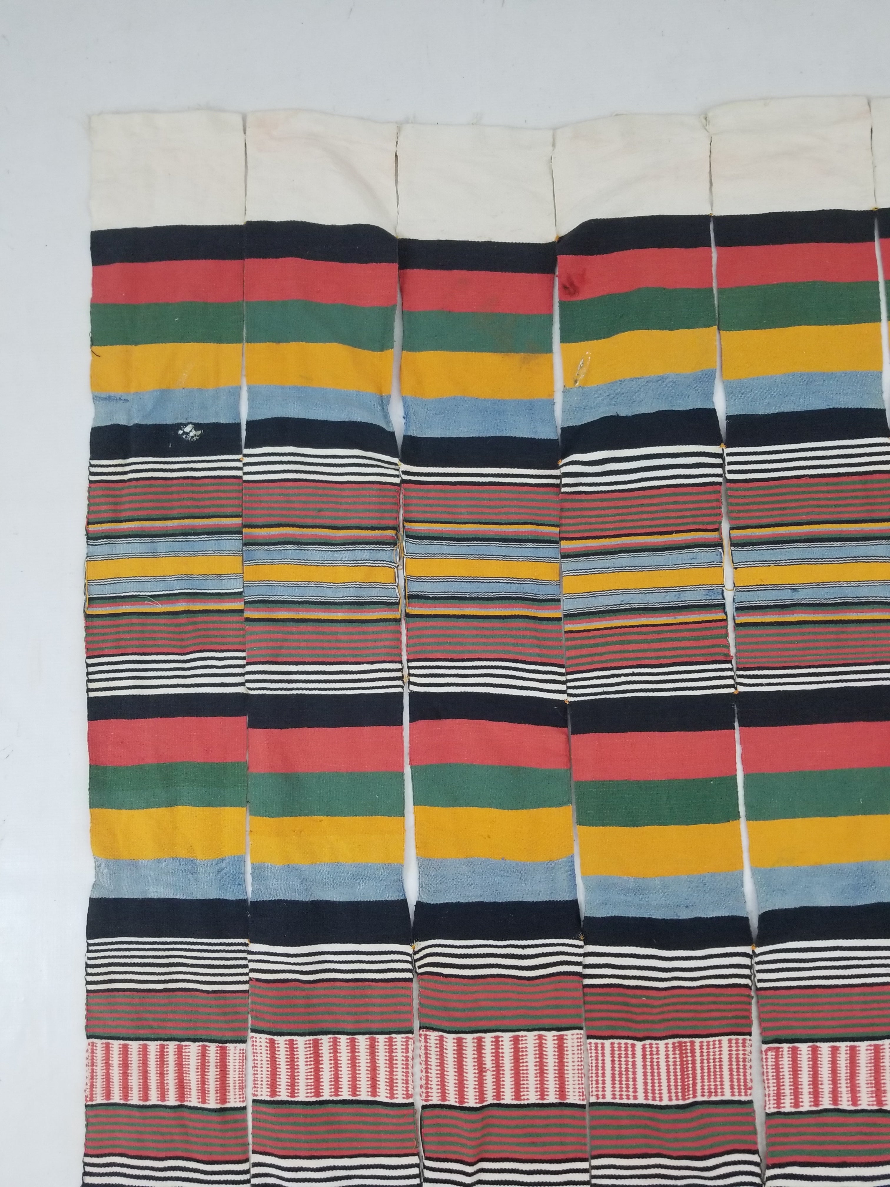 Vintage African Niger Handwoven Striped Souban Cloth Textile 255x120cm