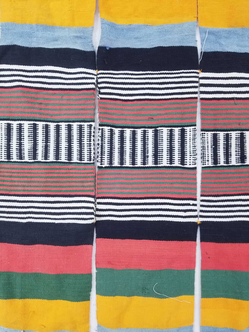 Vintage African Niger Handwoven Striped Souban Cloth Textile 255x120cm