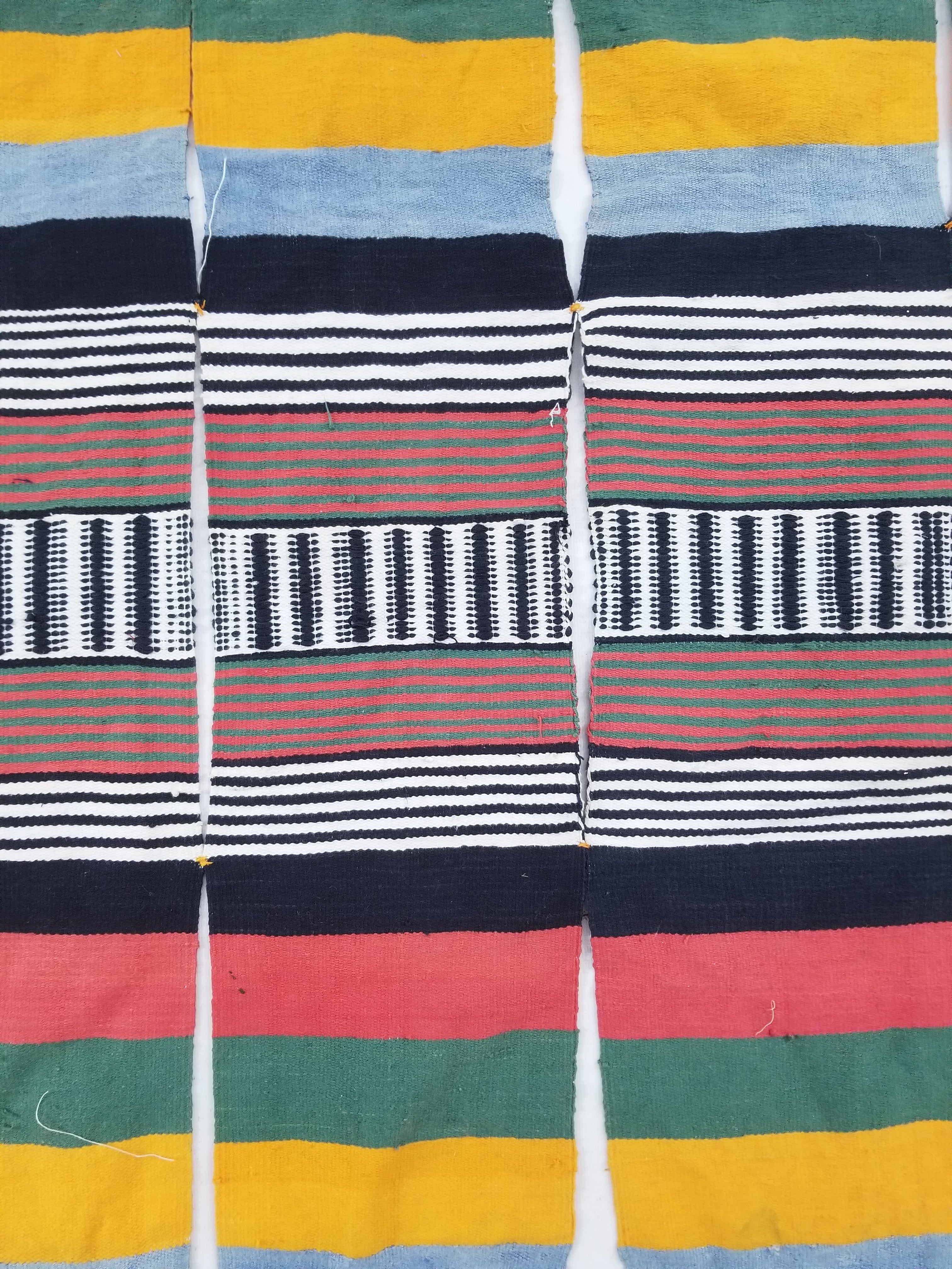 Vintage African Niger Handwoven Striped Souban Cloth Textile 255x120cm