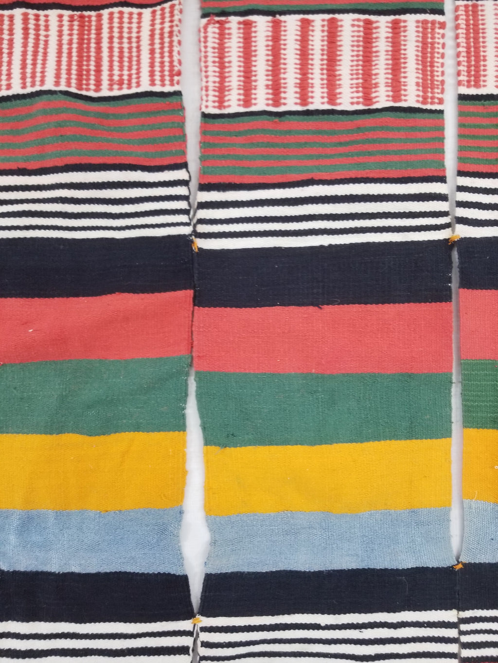 Vintage African Niger Handwoven Striped Souban Cloth Textile 255x120cm