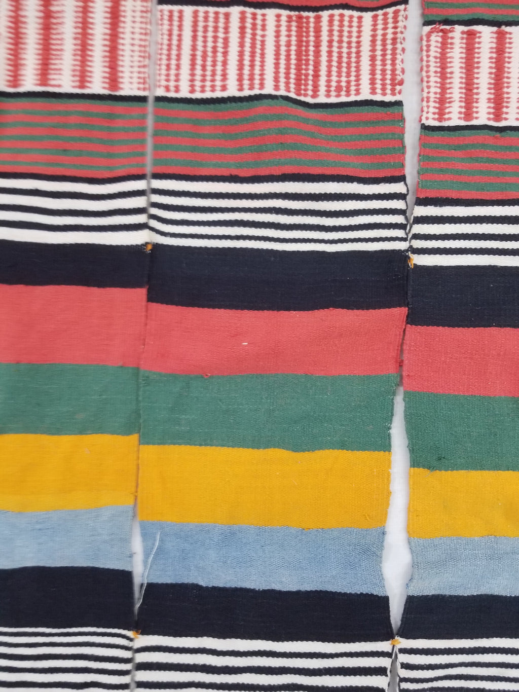 Vintage African Niger Handwoven Striped Souban Cloth Textile 255x120cm