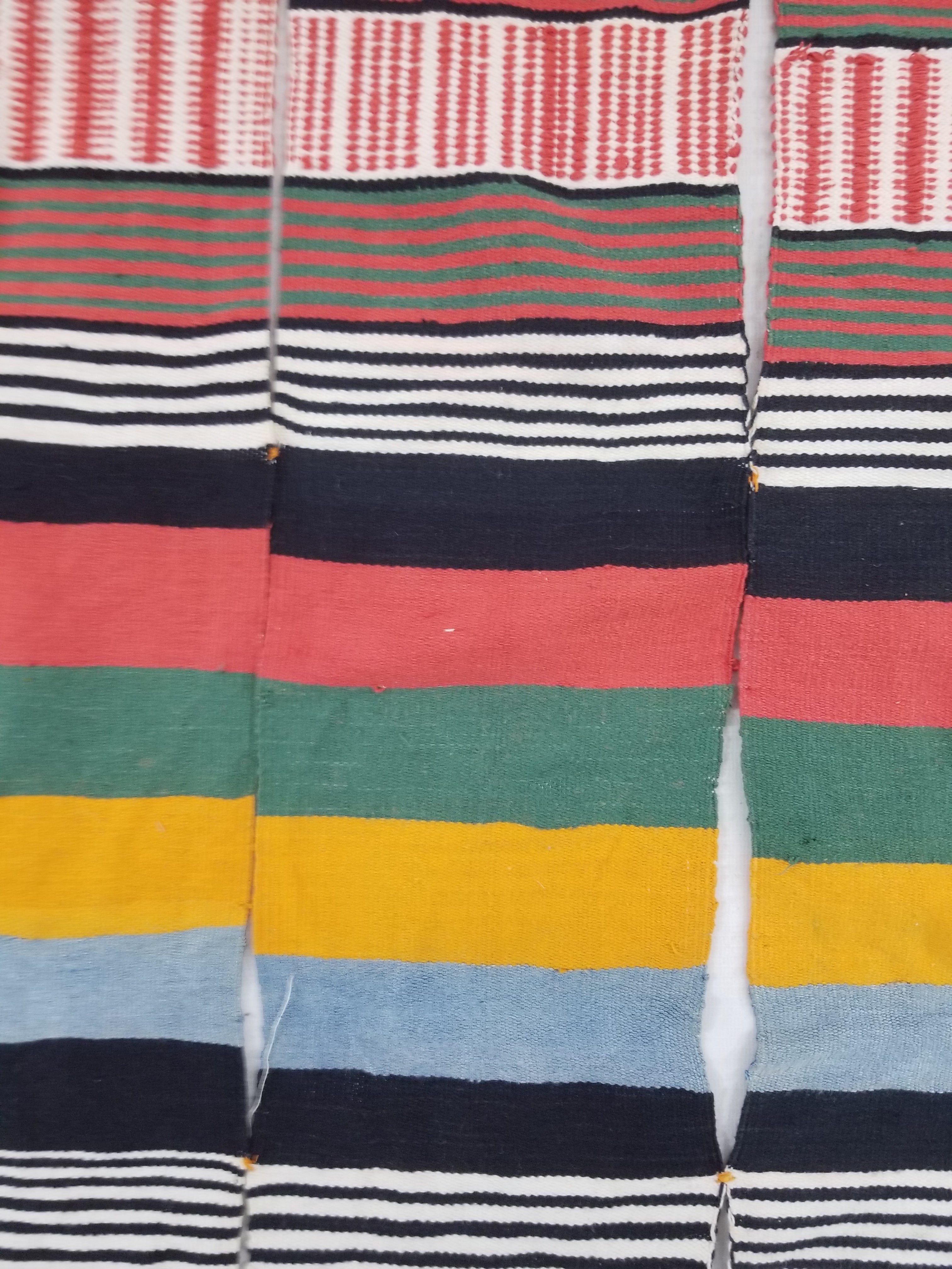 Vintage African Niger Handwoven Striped Souban Cloth Textile 255x120cm