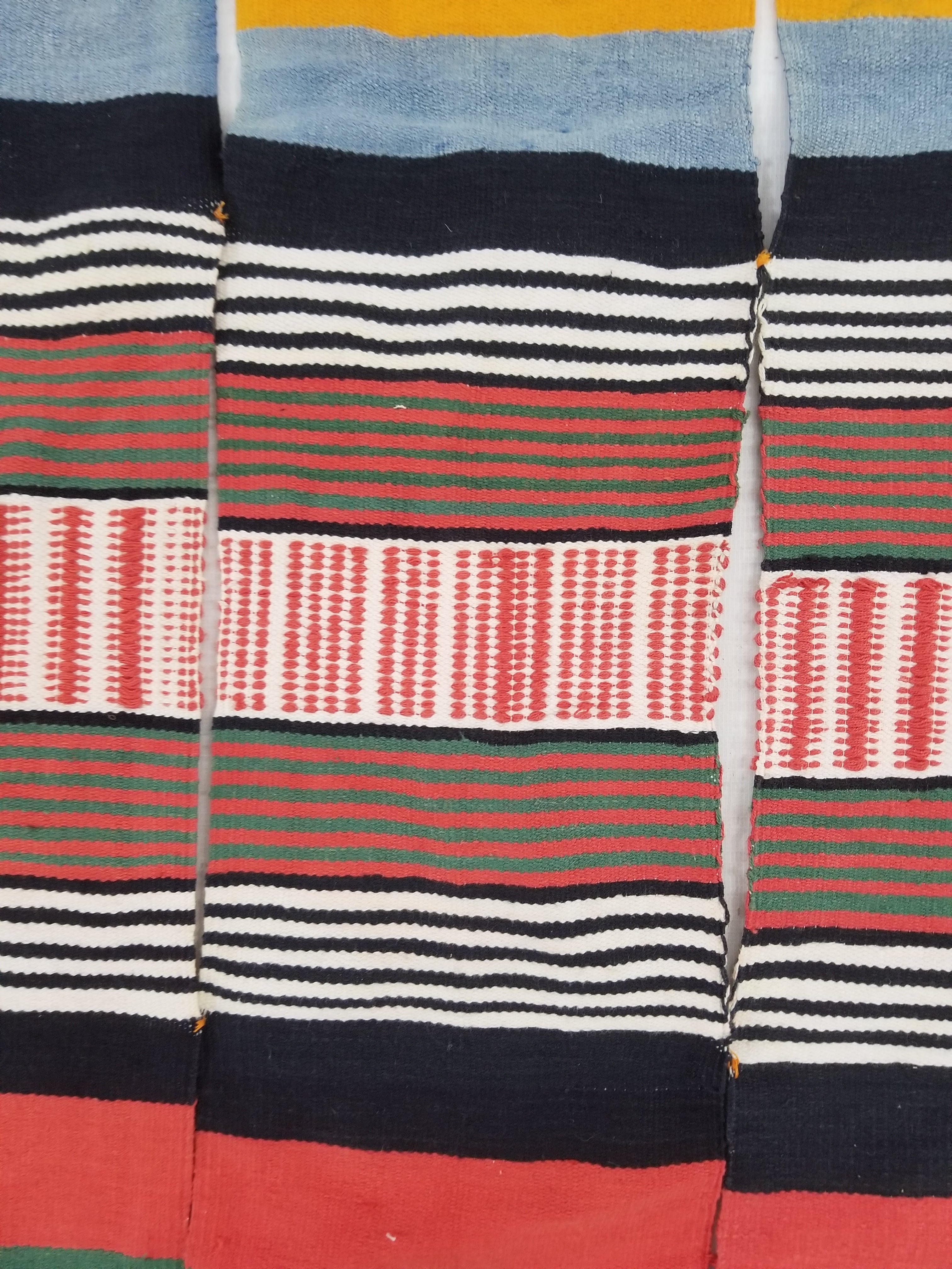 Vintage African Niger Handwoven Striped Souban Cloth Textile 255x120cm