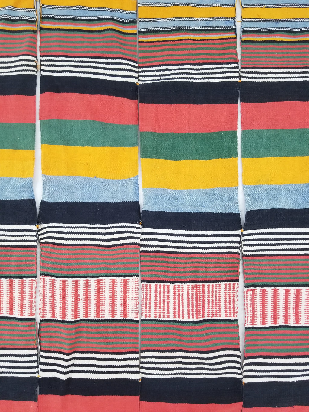 Vintage African Niger Handwoven Striped Souban Cloth Textile 255x120cm