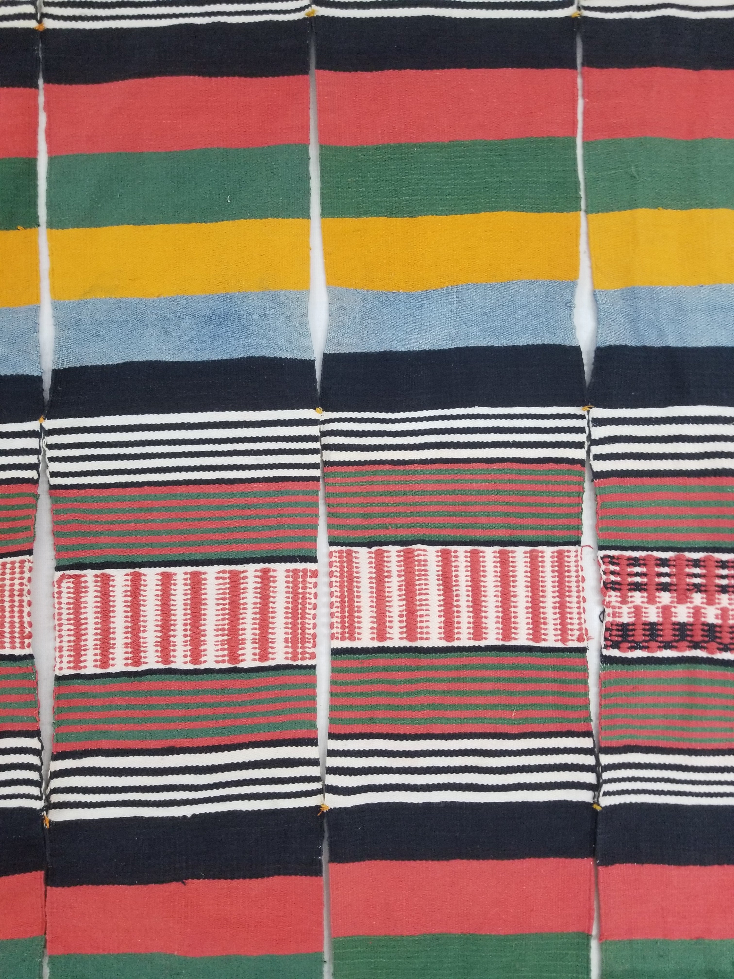 Vintage African Niger Handwoven Striped Souban Cloth Textile 255x120cm