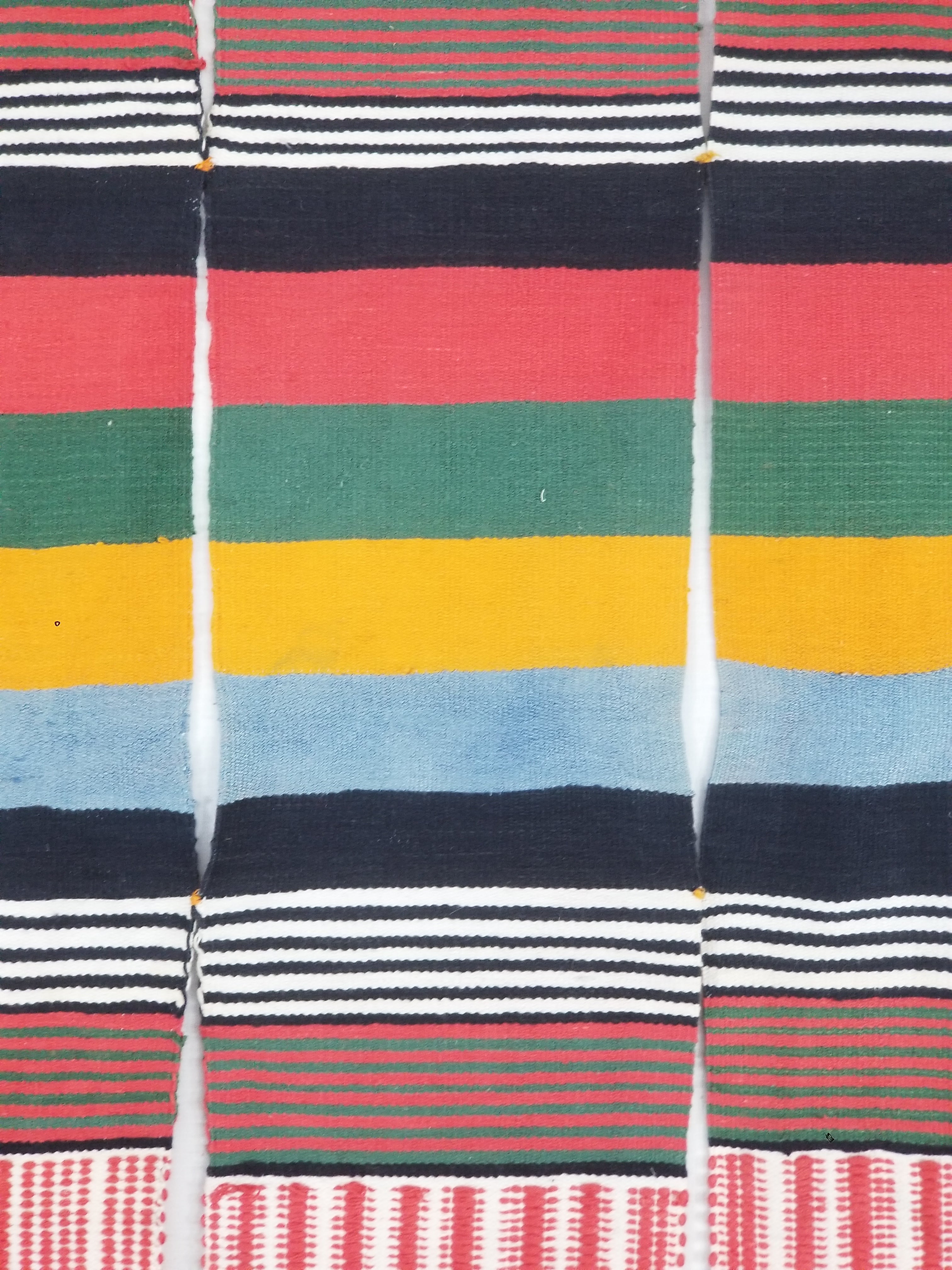 Vintage African Niger Handwoven Striped Souban Cloth Textile 255x120cm