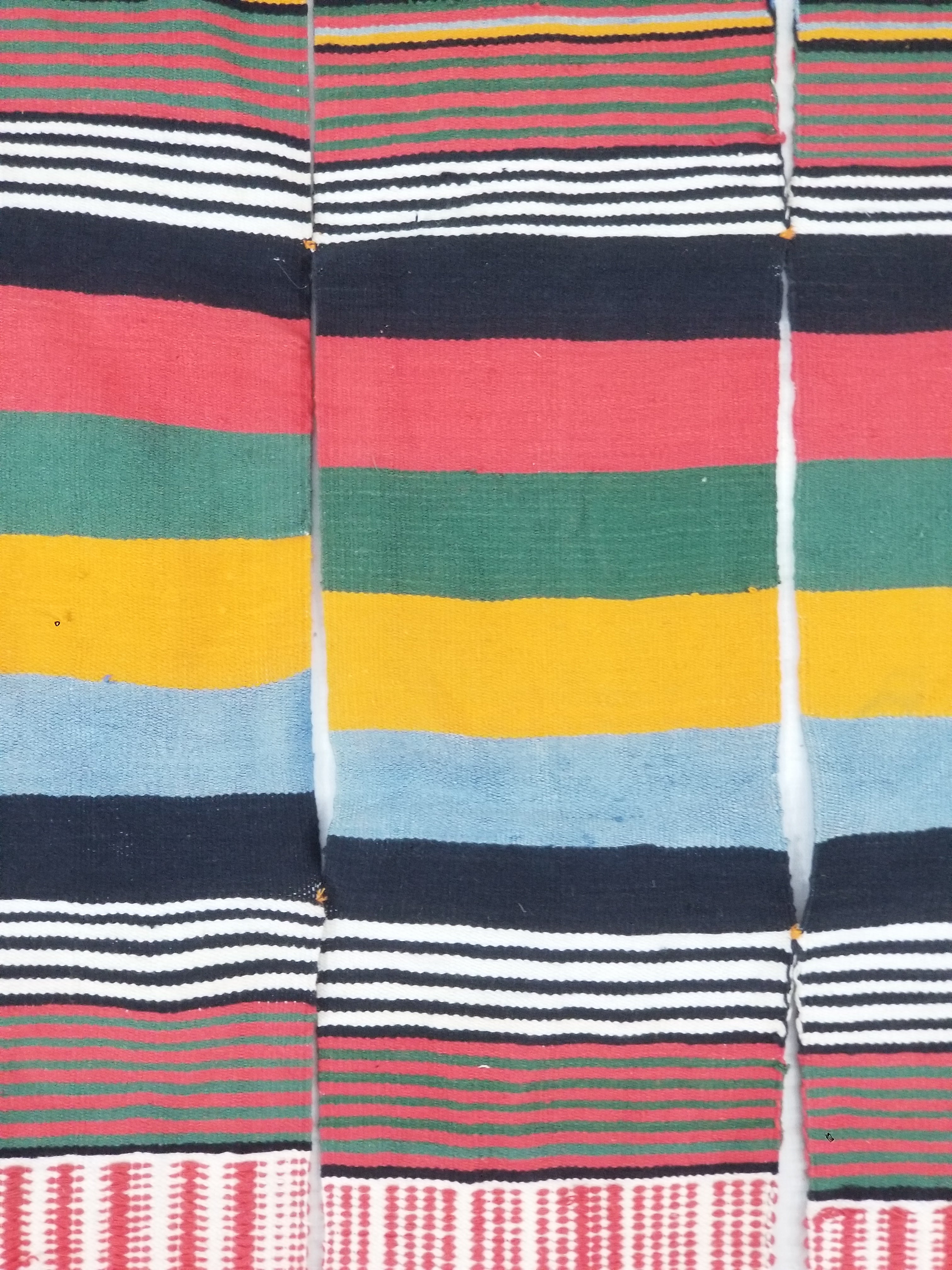 Vintage African Niger Handwoven Striped Souban Cloth Textile 255x120cm