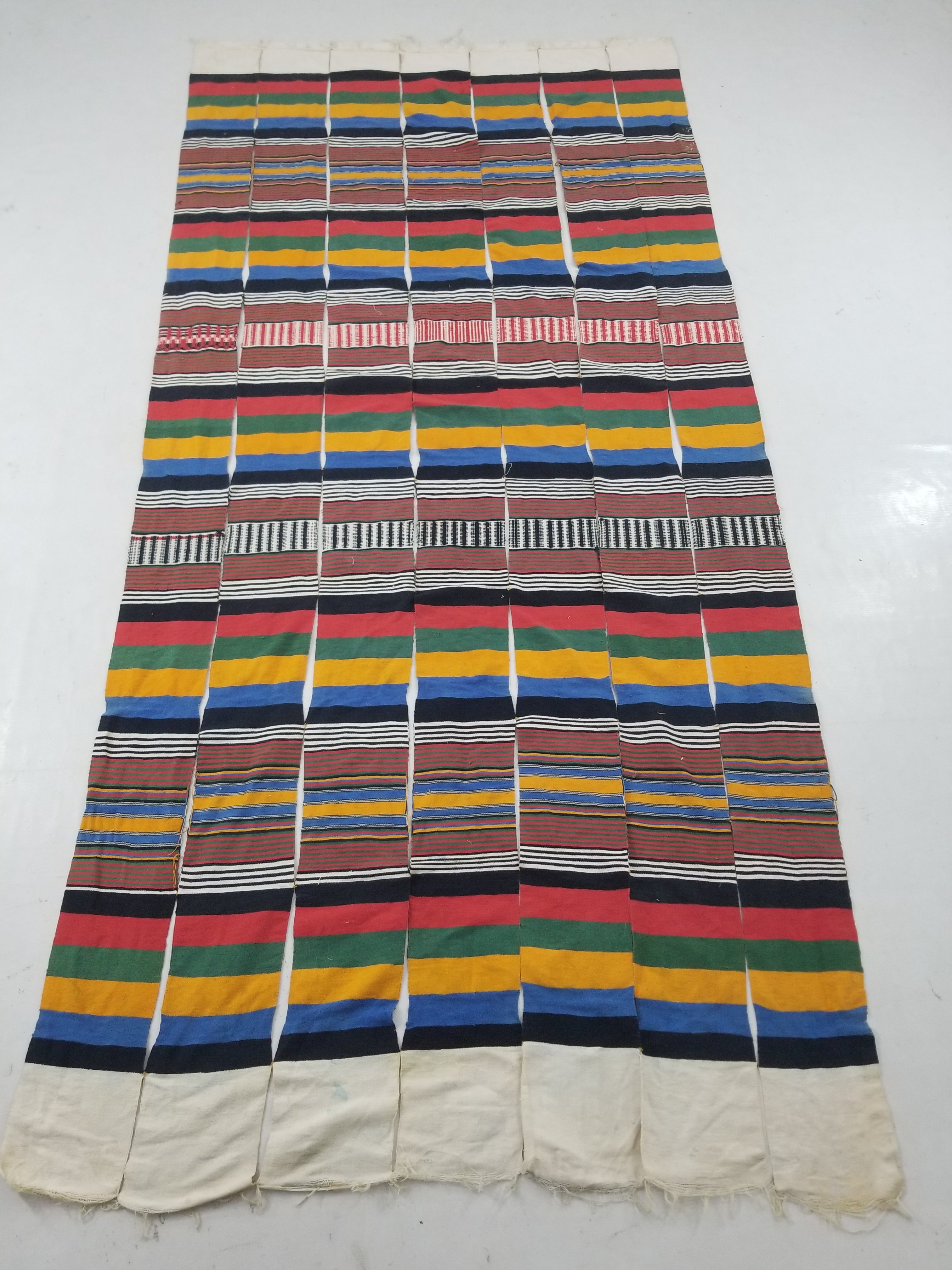 Vintage African Niger Handwoven Striped Souban Cloth Textile 255x120cm