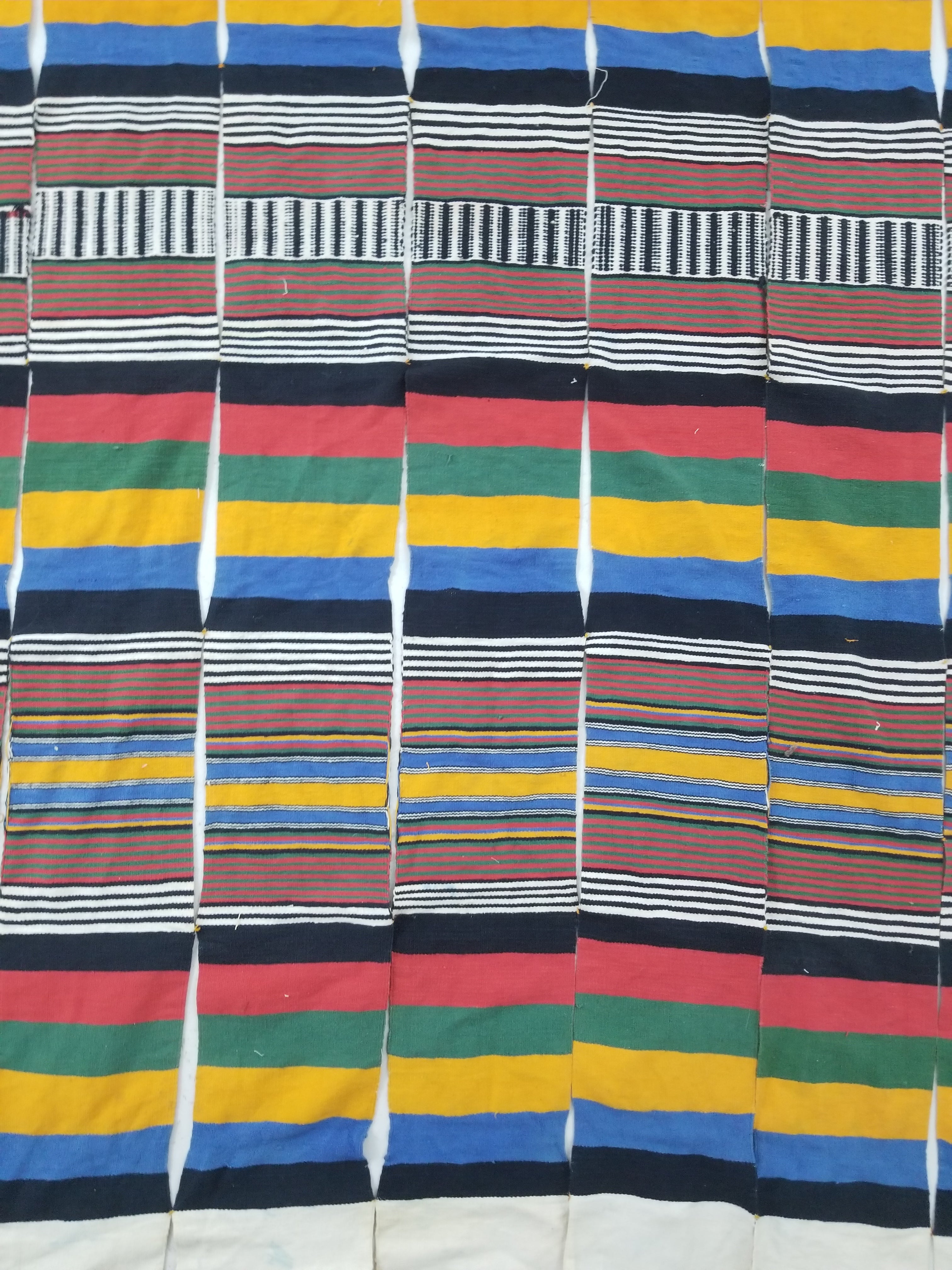 Vintage African Niger Handwoven Striped Souban Cloth Textile 255x120cm