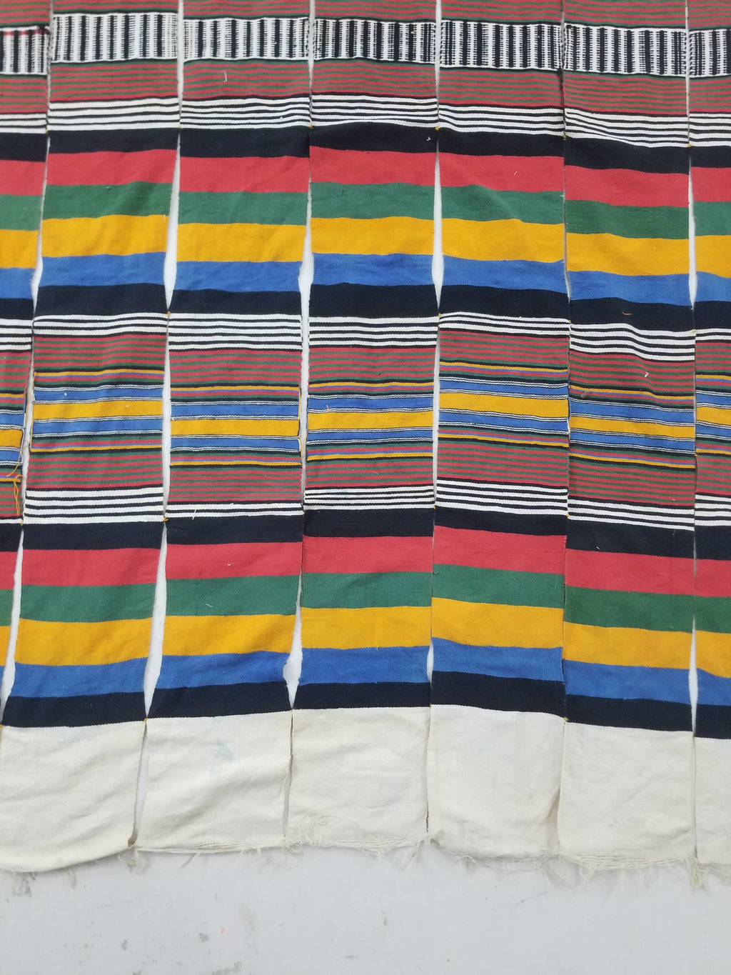 Vintage African Niger Handwoven Striped Souban Cloth Textile 255x120cm