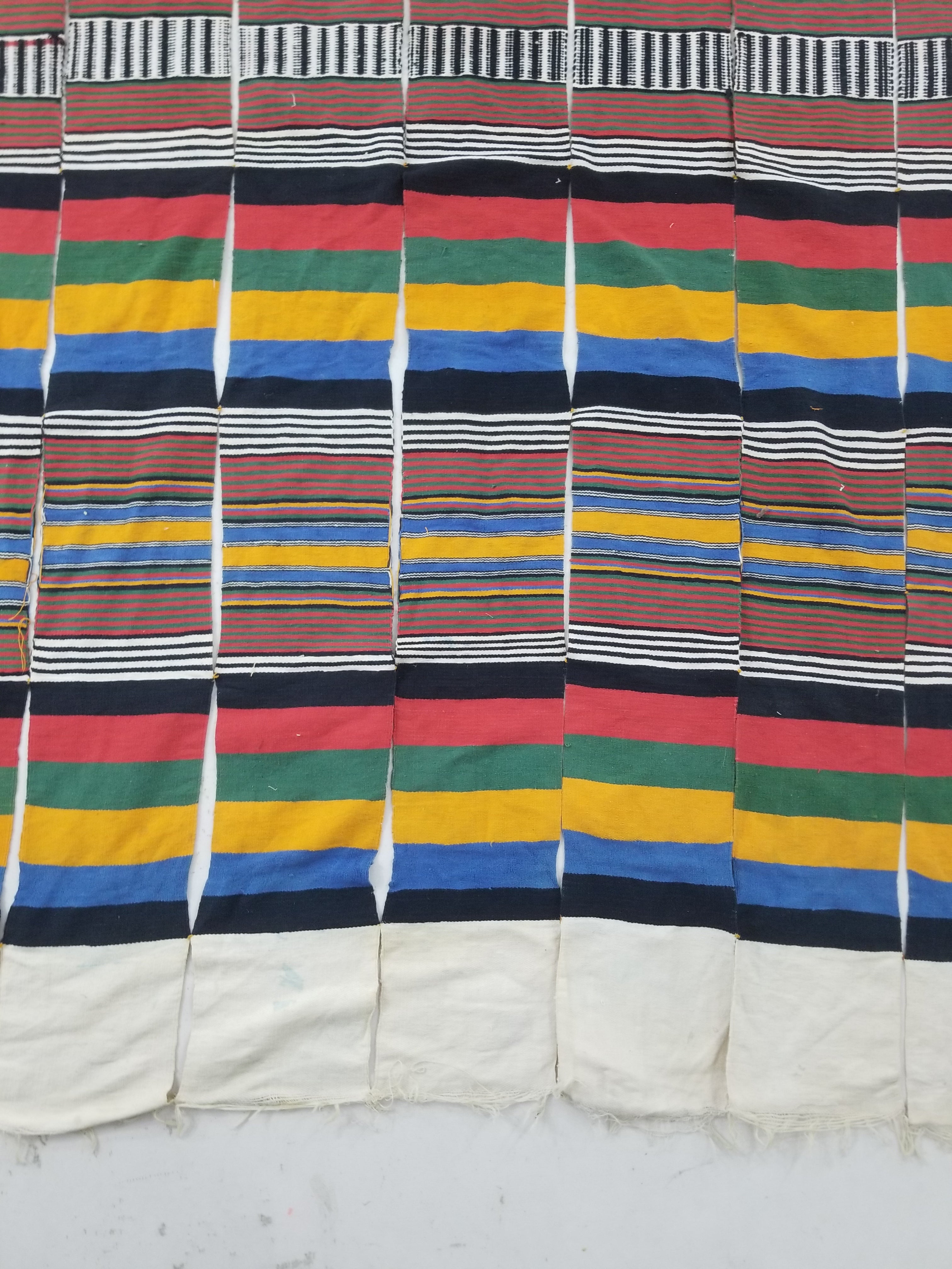 Vintage African Niger Handwoven Striped Souban Cloth Textile 255x120cm