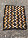 Vintage Handmade Native American Navajo Style Geometric Wool Kilim 132x115cm