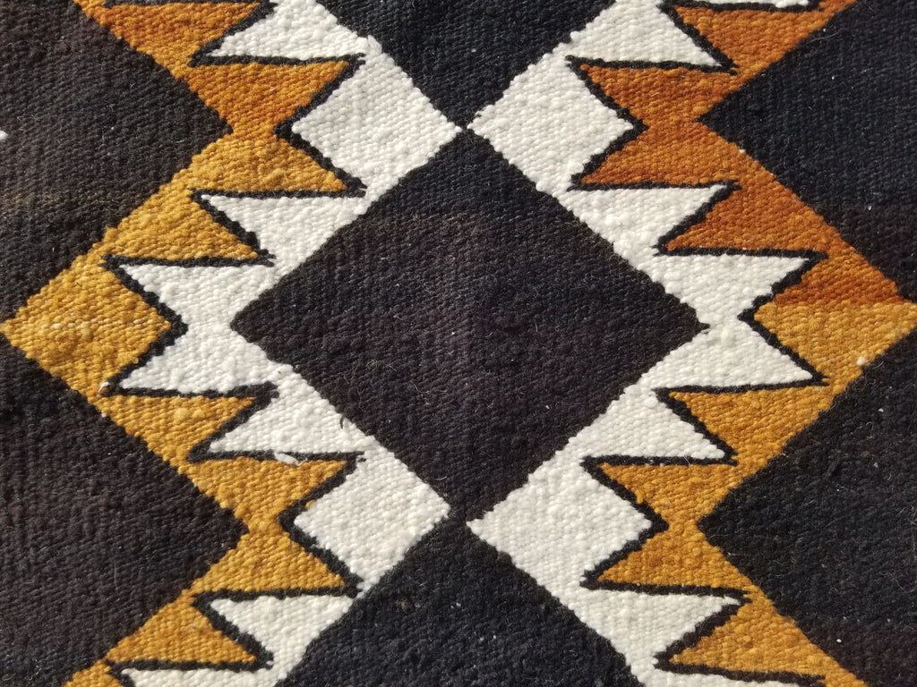 Vintage Handmade Native American Navajo Style Geometric Wool Kilim 132x115cm
