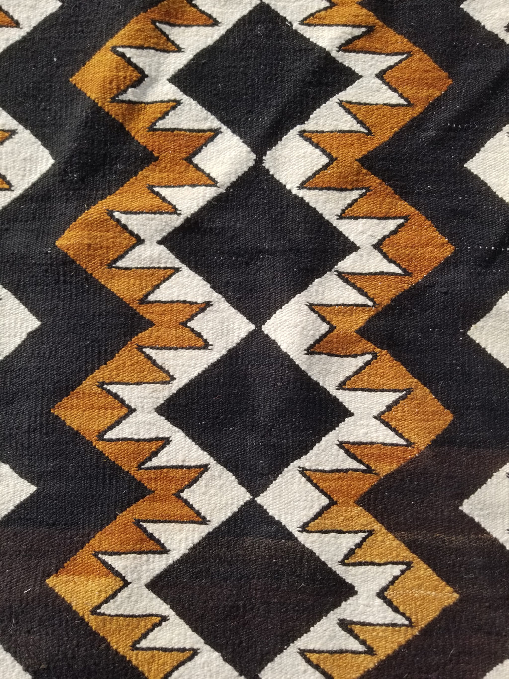 Vintage Handmade Native American Navajo Style Geometric Wool Kilim 132x115cm