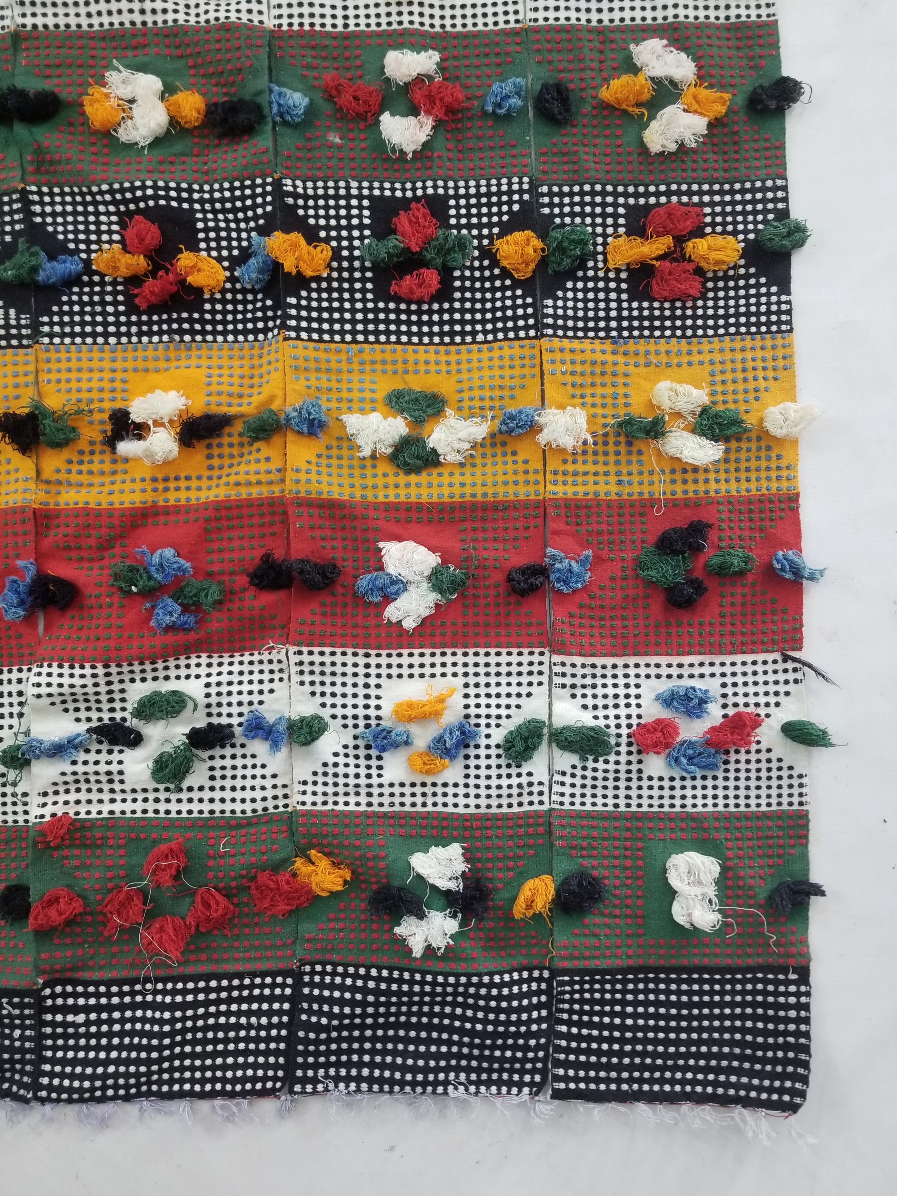 Vintage Traditional Handwoven African Wool Multicolor Blanket Textile 353x173cm