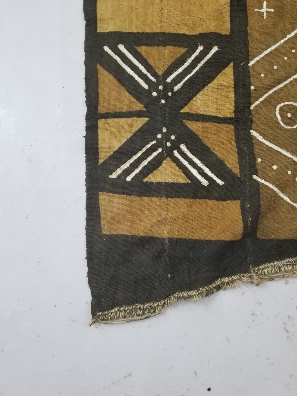 Vintage Traditional African Bogolan Mali Mudcloth Textile 179x104cm