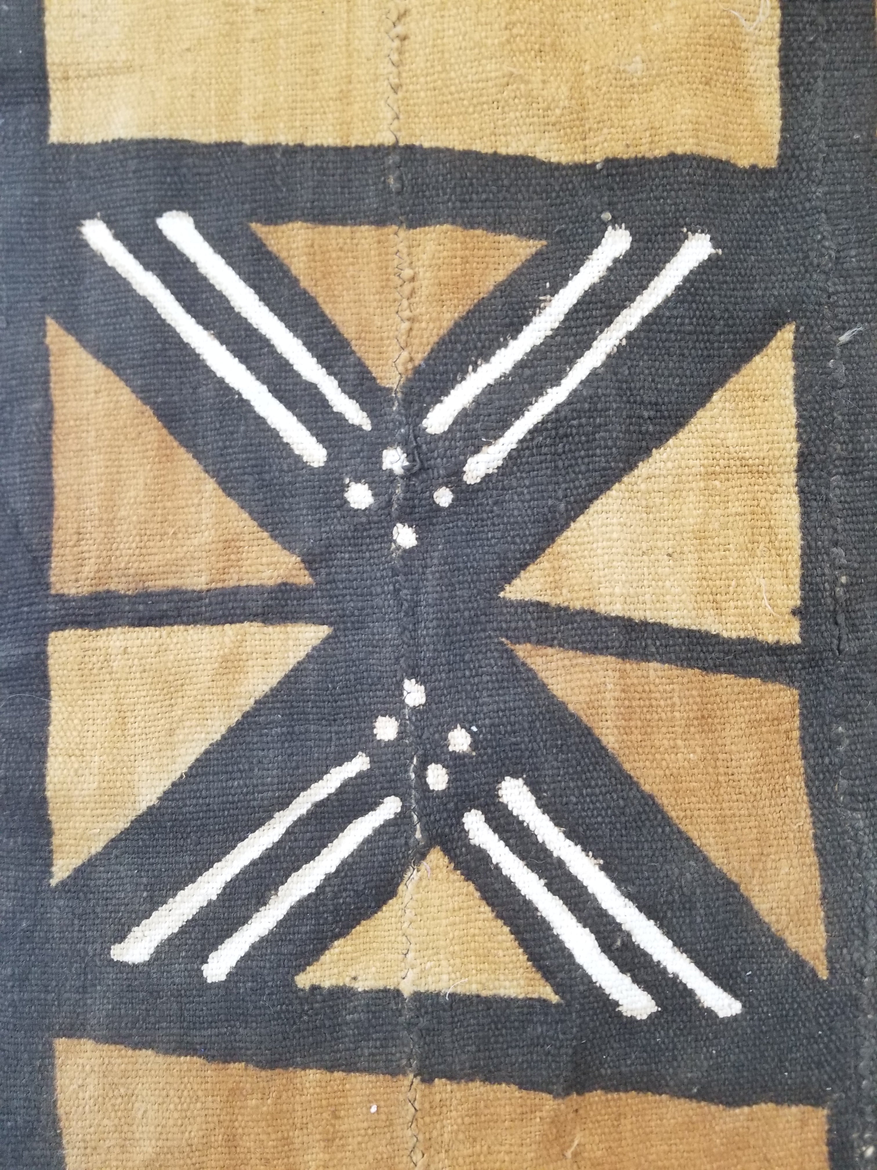 Vintage Traditional African Bogolan Mali Mudcloth Textile 179x104cm