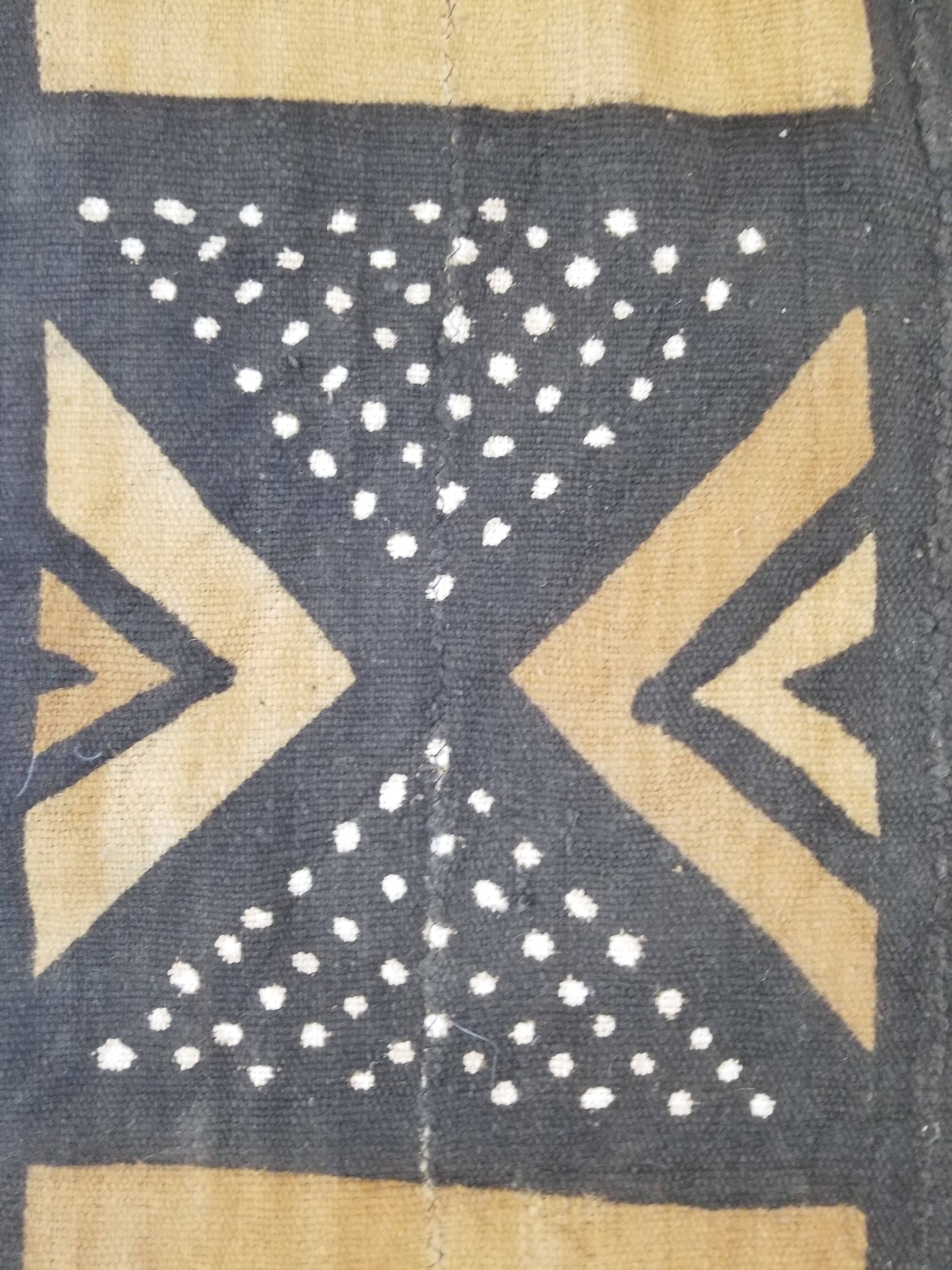 Vintage Traditional African Bogolan Mali Mudcloth Textile 179x104cm