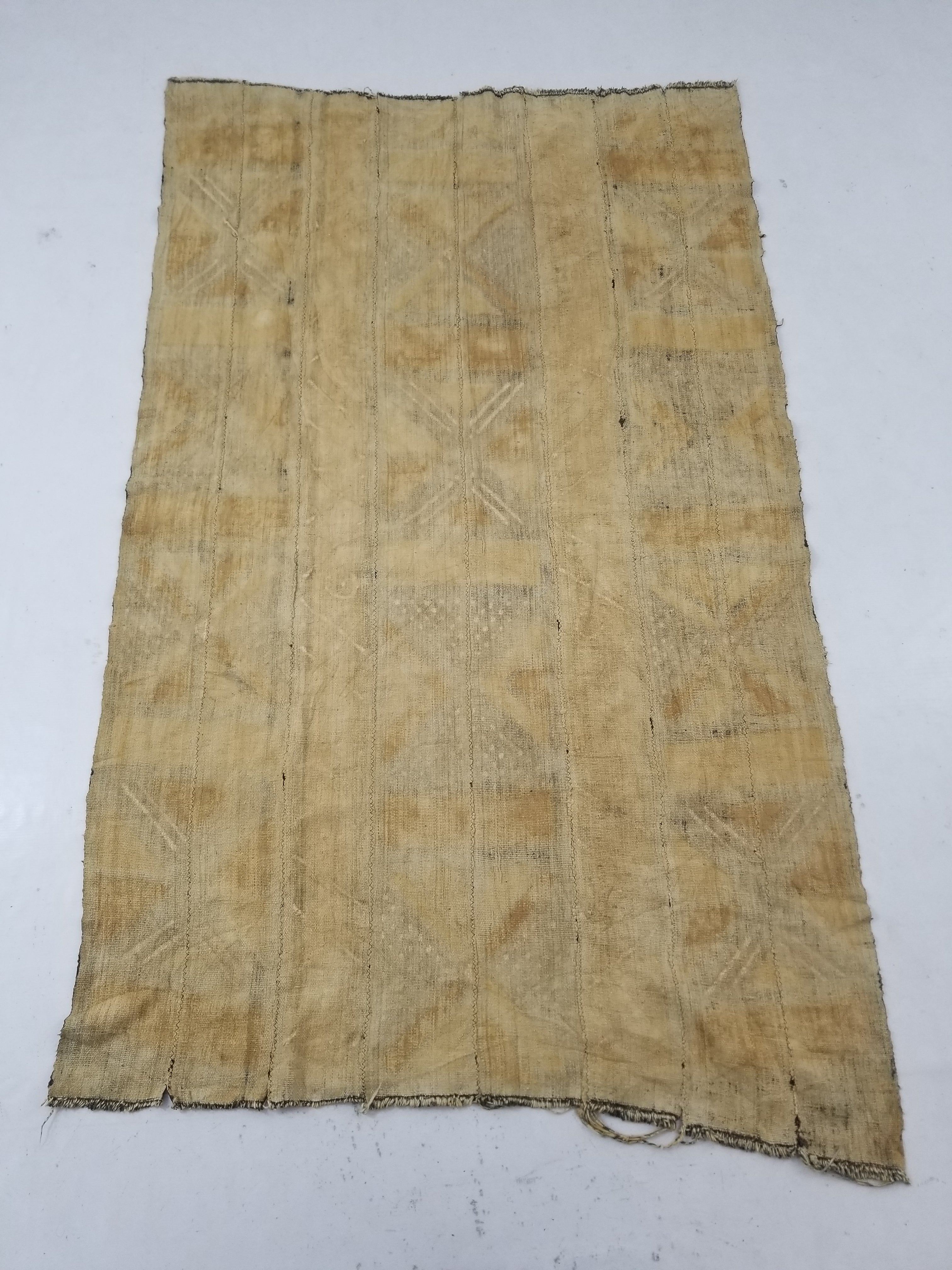 Vintage Traditional African Bogolan Mali Mudcloth Textile 179x104cm