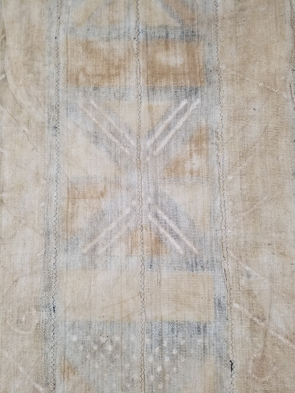 Vintage Traditional African Bogolan Mali Mudcloth Textile 179x104cm