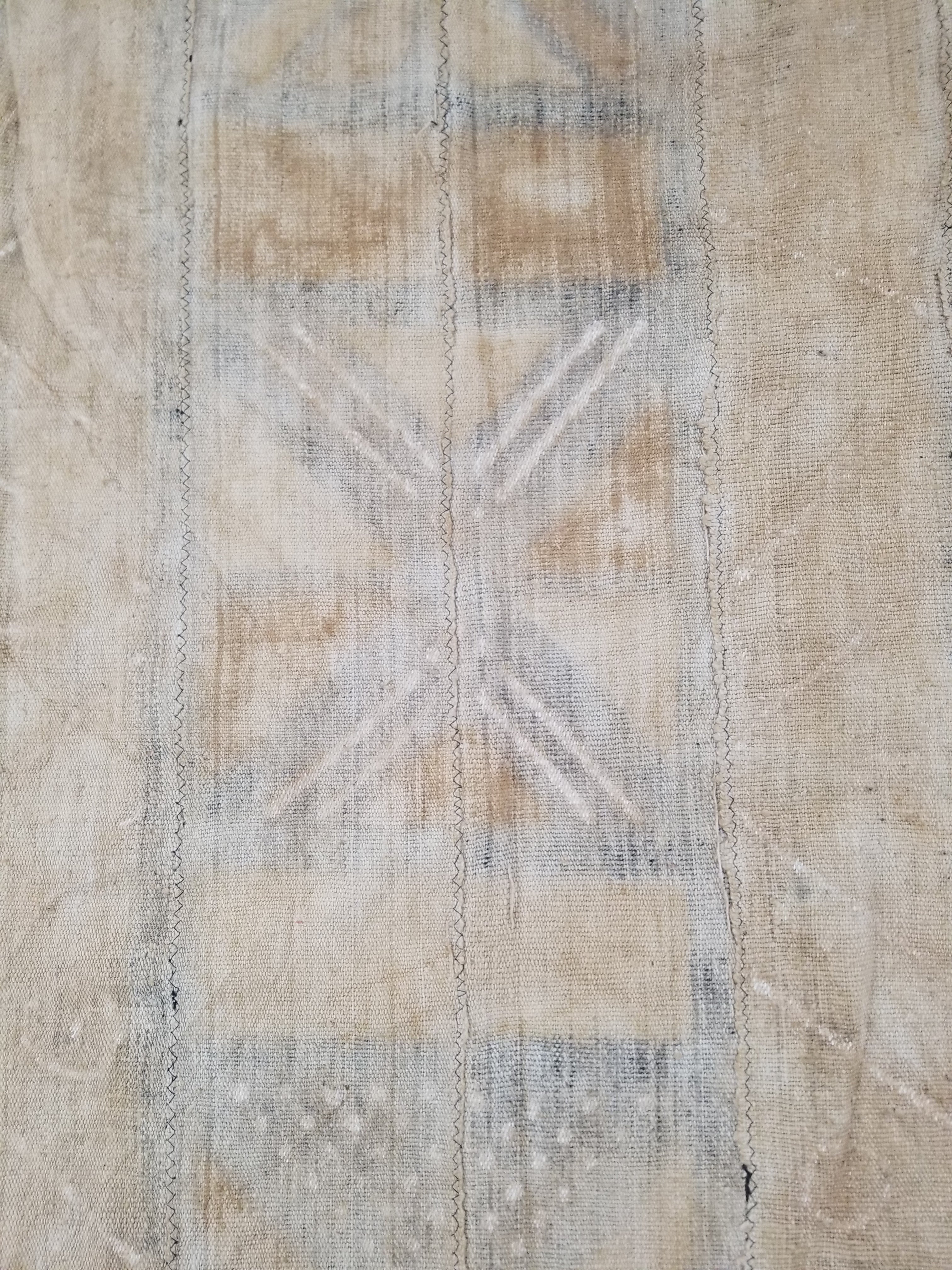 Vintage Traditional African Bogolan Mali Mudcloth Textile 179x104cm