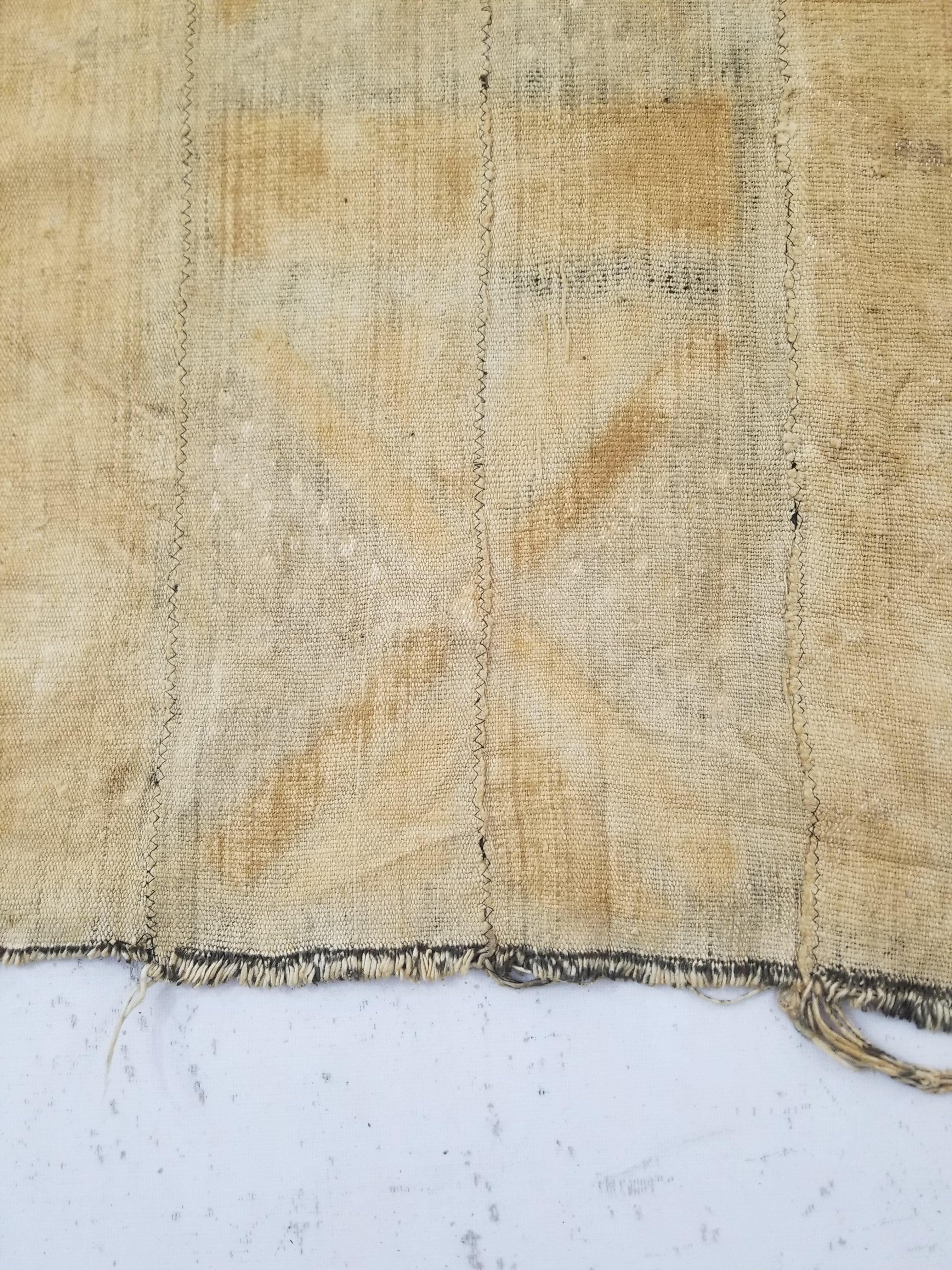 Vintage Traditional African Bogolan Mali Mudcloth Textile 179x104cm