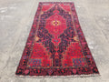Antique Traditional Handmade Heriz Style Wool Multicolor Runner Rug 326x143cm