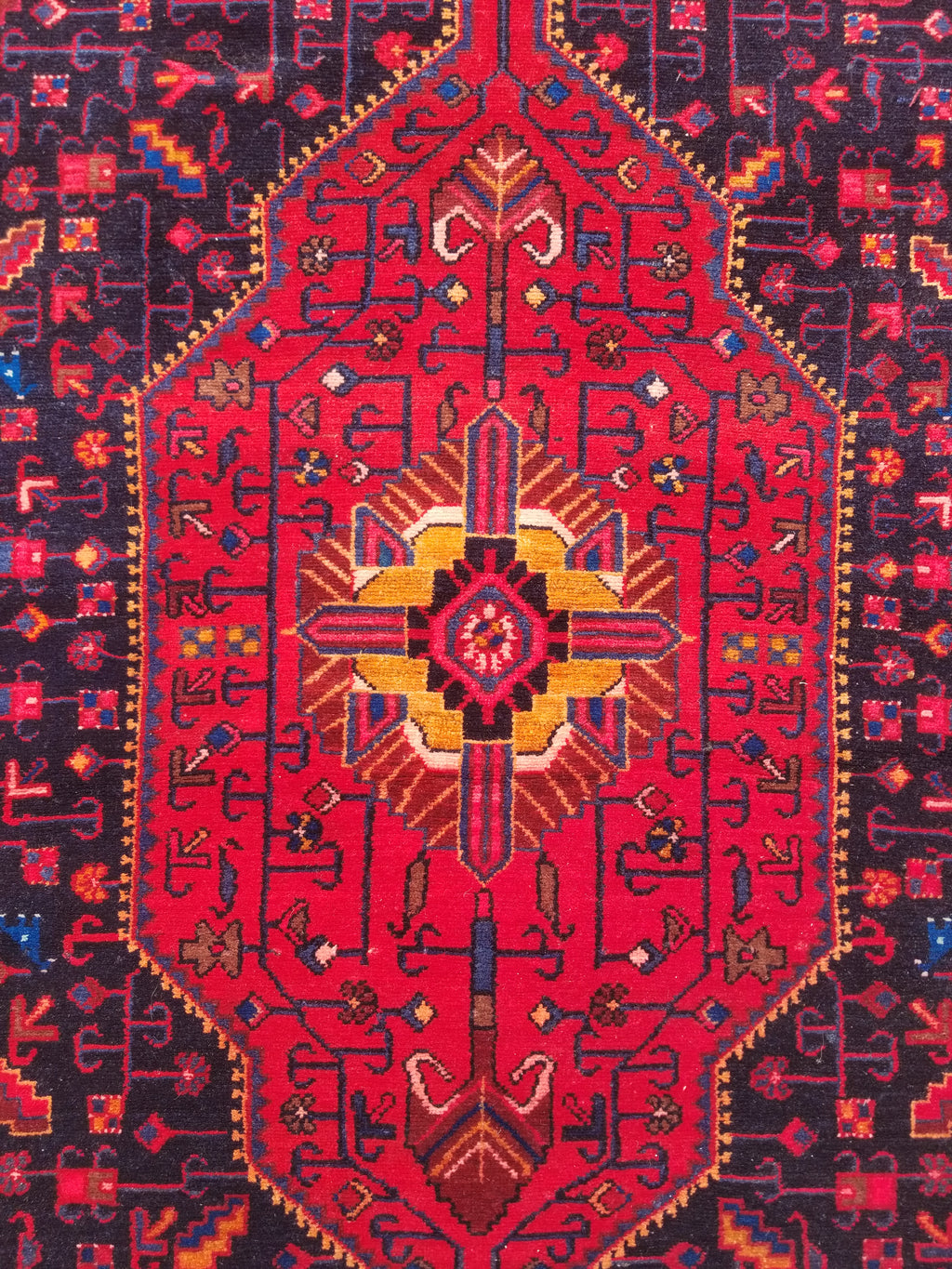 Antique Traditional Handmade Heriz Style Wool Multicolor Runner Rug 326x143cm