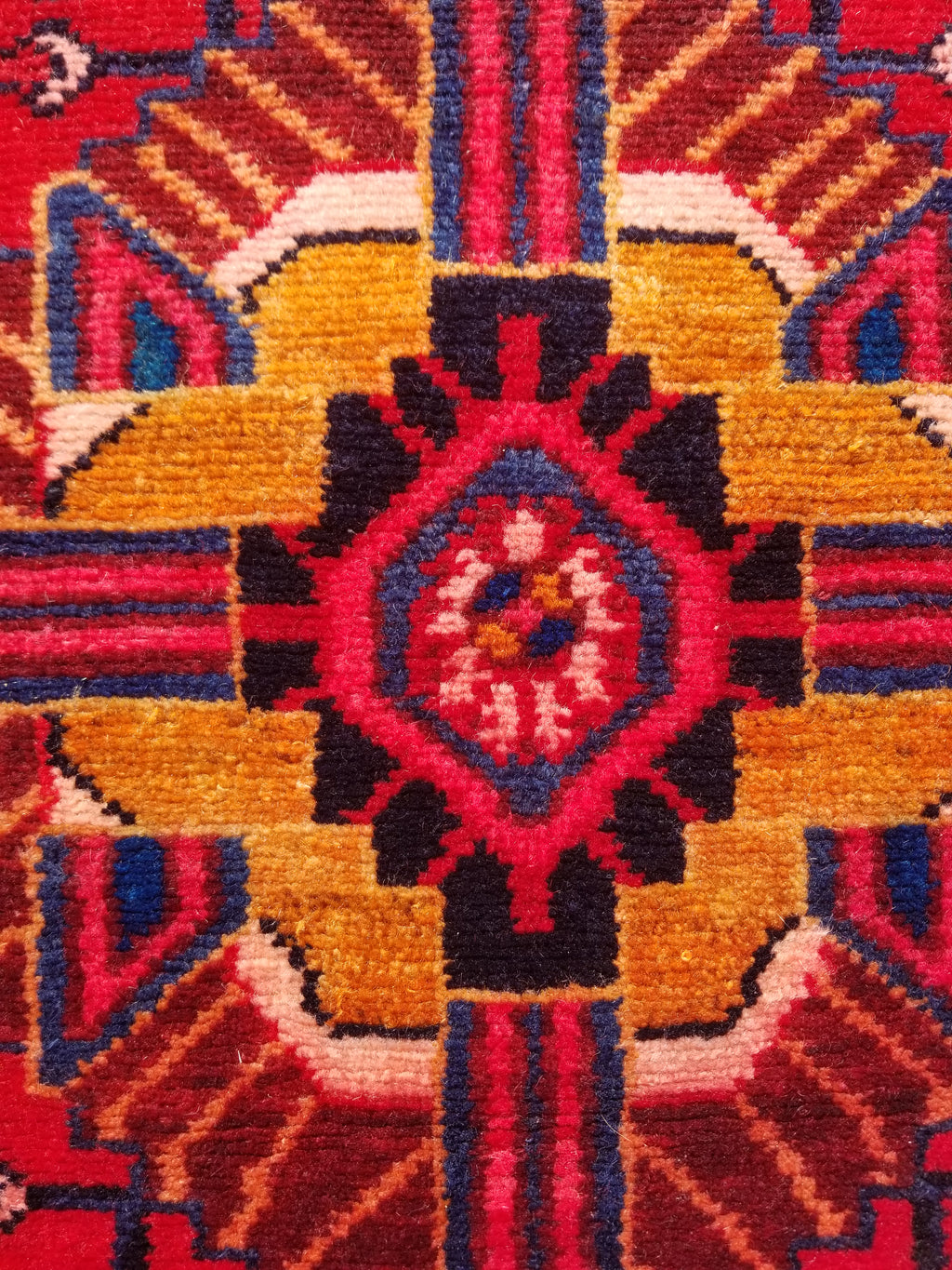 Antique Traditional Handmade Heriz Style Wool Multicolor Runner Rug 326x143cm