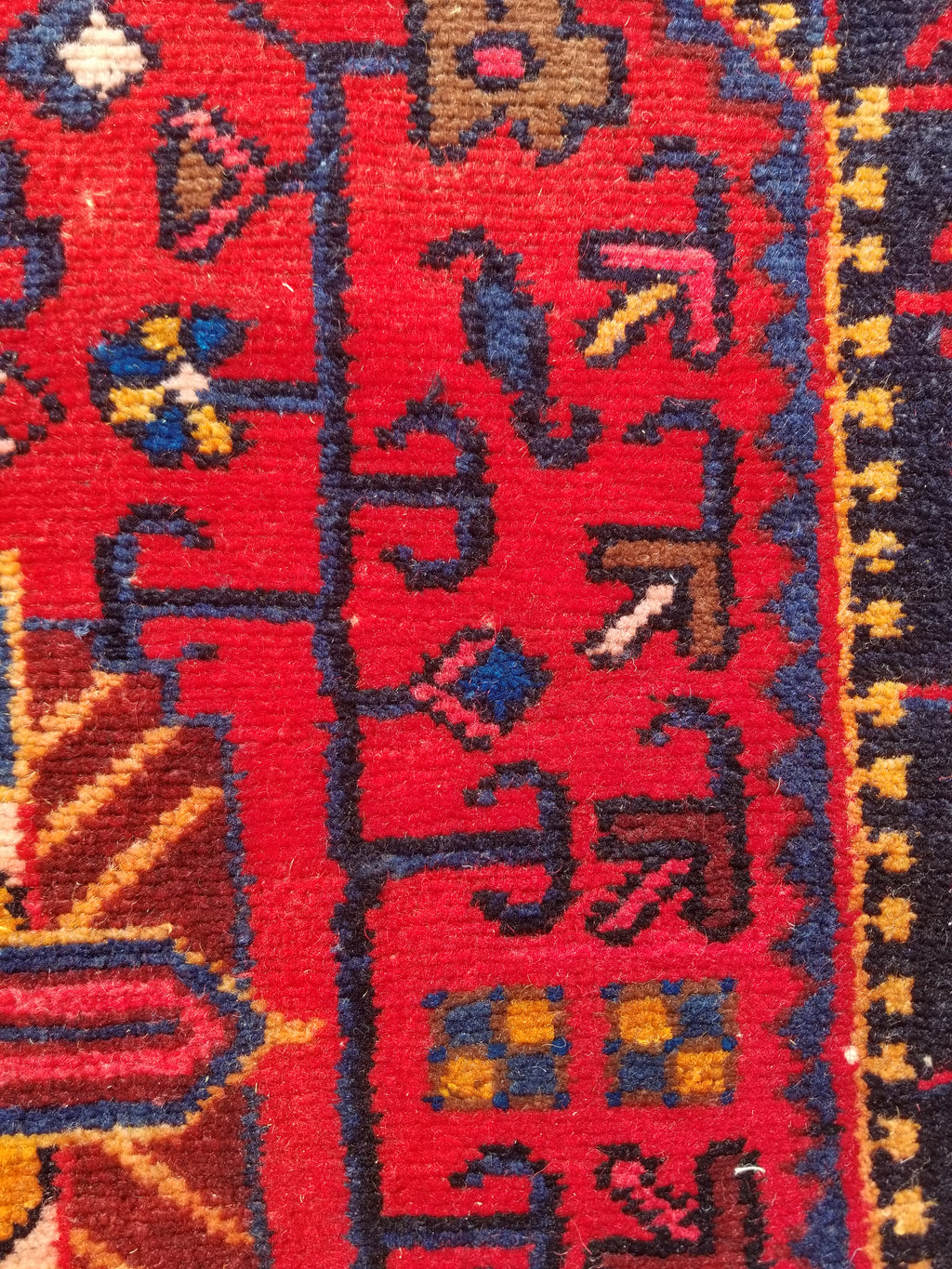 Antique Traditional Handmade Heriz Style Wool Multicolor Runner Rug 326x143cm
