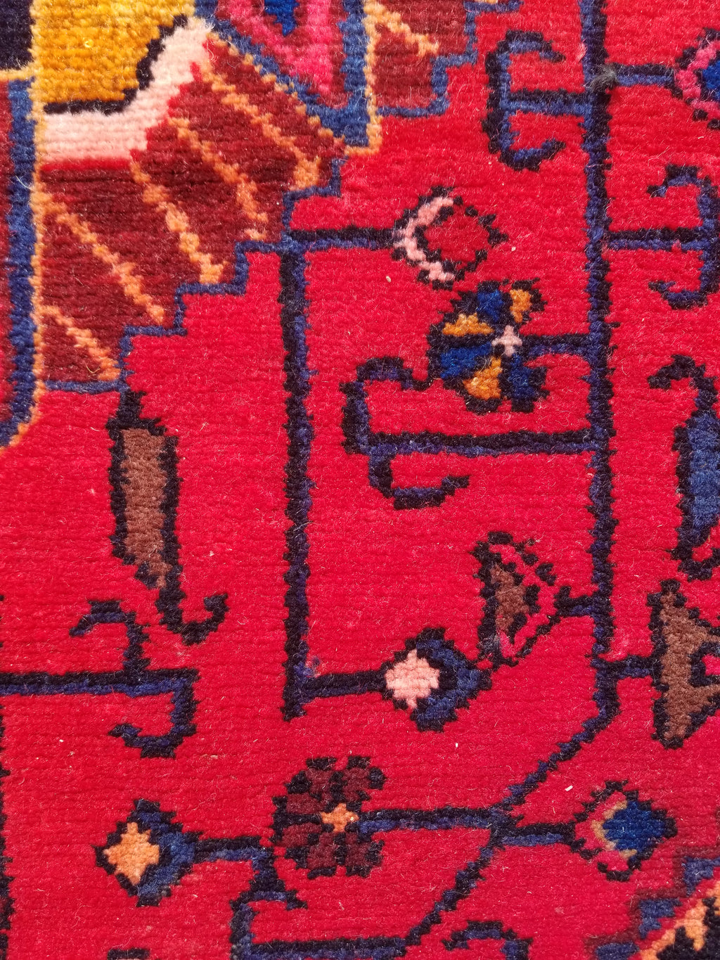 Antique Traditional Handmade Heriz Style Wool Multicolor Runner Rug 326x143cm