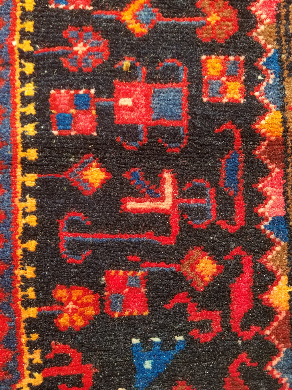 Antique Traditional Handmade Heriz Style Wool Multicolor Runner Rug 326x143cm