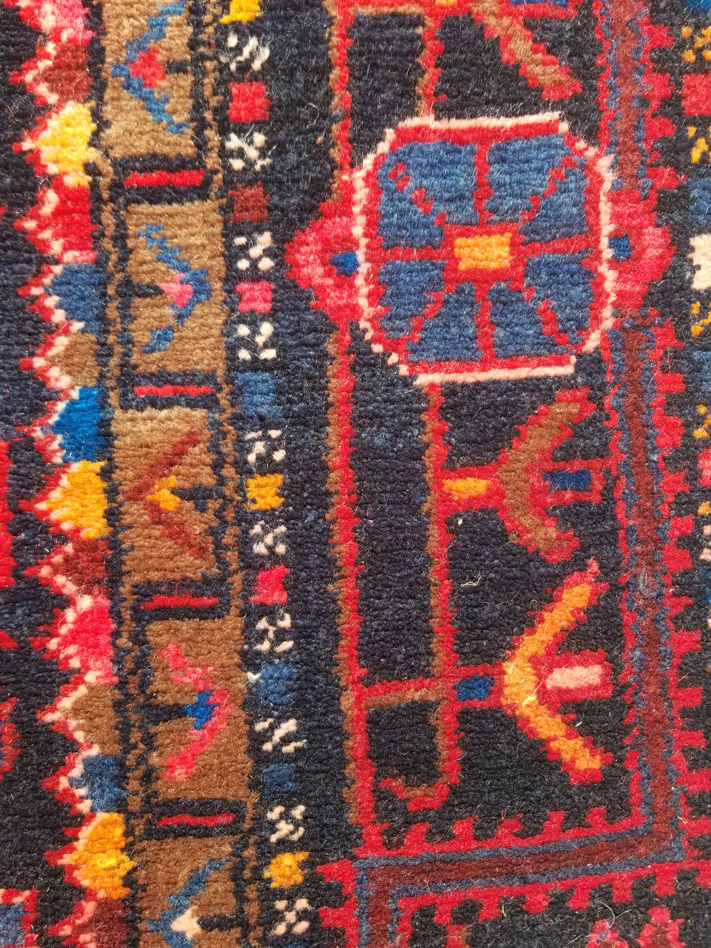 Antique Traditional Handmade Heriz Style Wool Multicolor Runner Rug 326x143cm