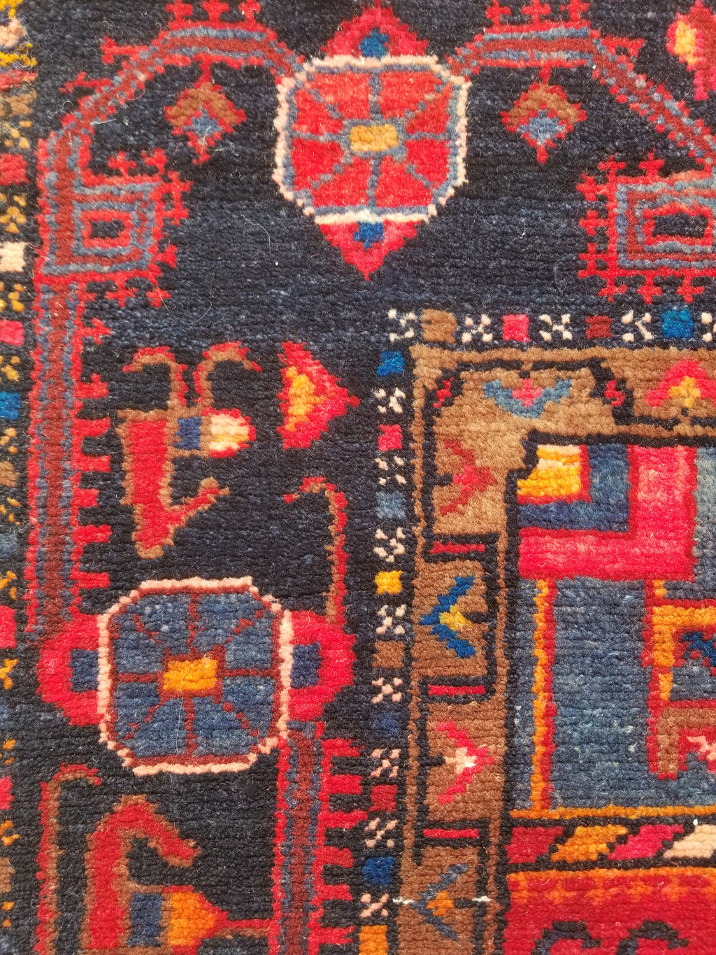 Antique Traditional Handmade Heriz Style Wool Multicolor Runner Rug 326x143cm