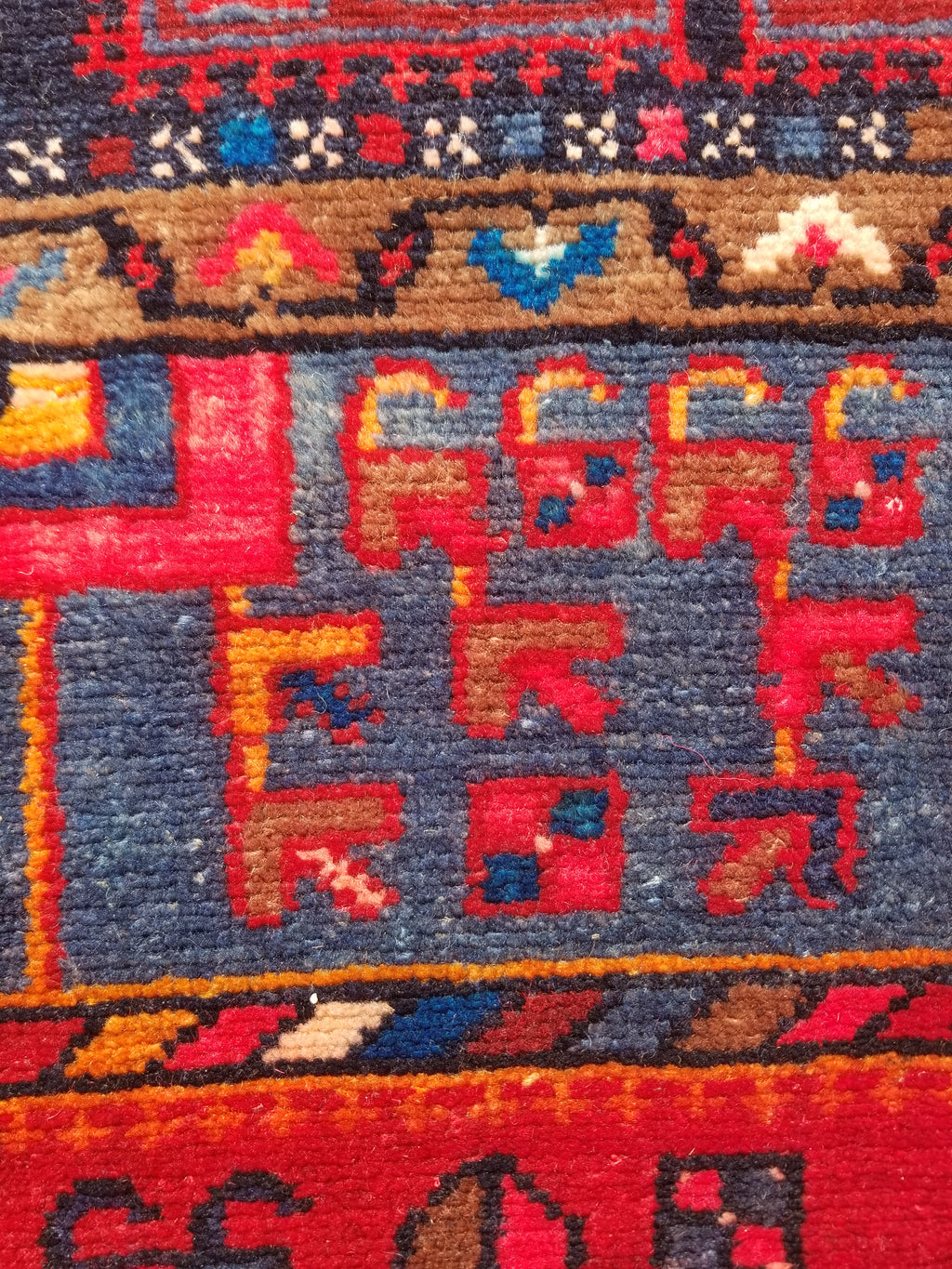 Antique Traditional Handmade Heriz Style Wool Multicolor Runner Rug 326x143cm