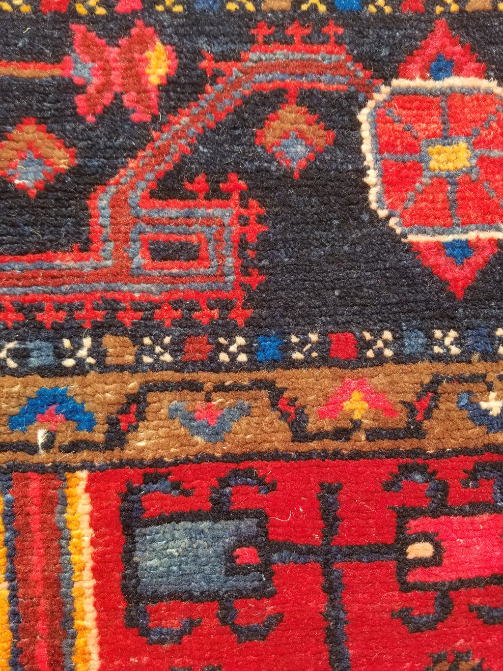 Antique Traditional Handmade Heriz Style Wool Multicolor Runner Rug 326x143cm