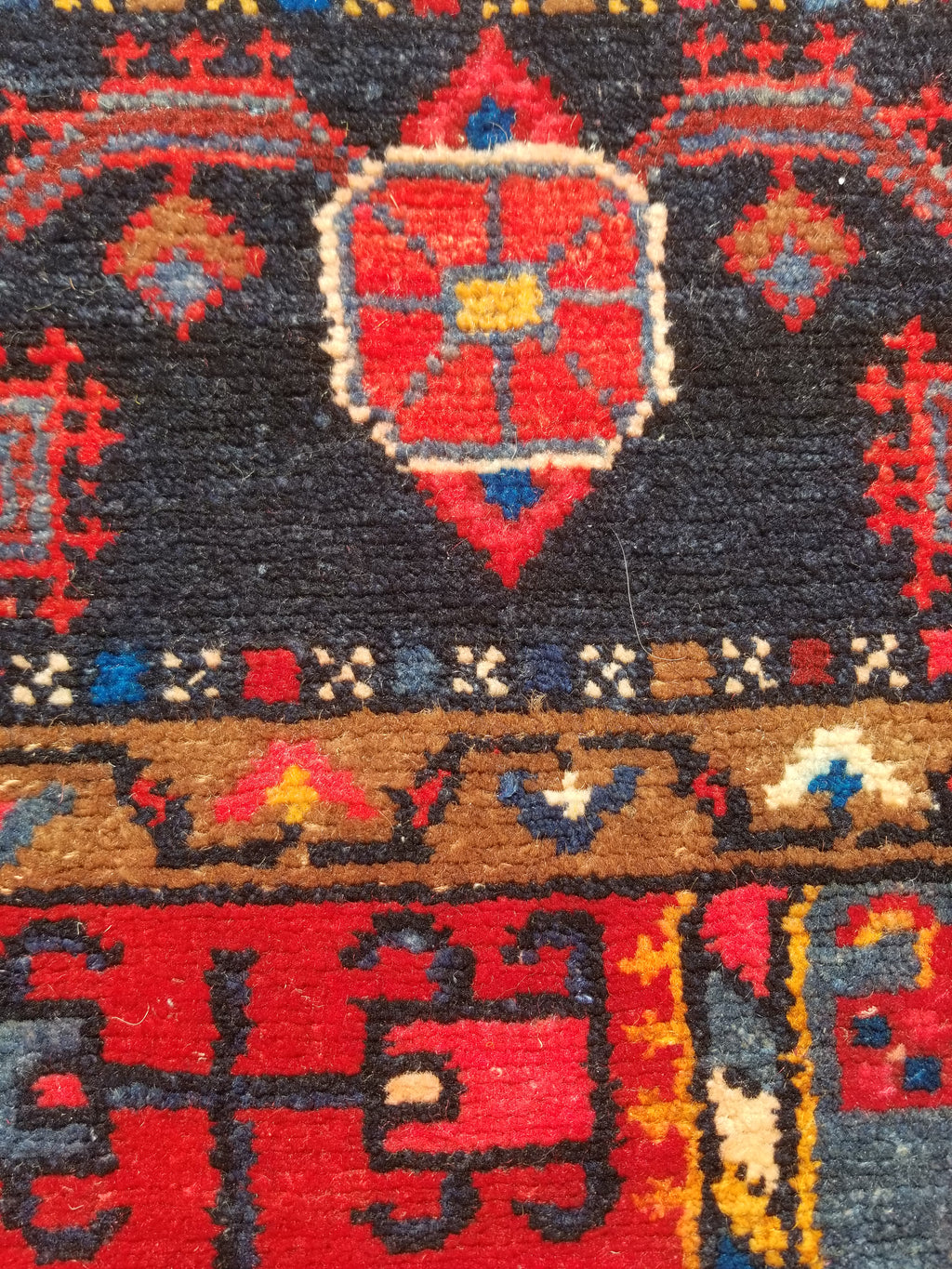 Antique Traditional Handmade Heriz Style Wool Multicolor Runner Rug 326x143cm