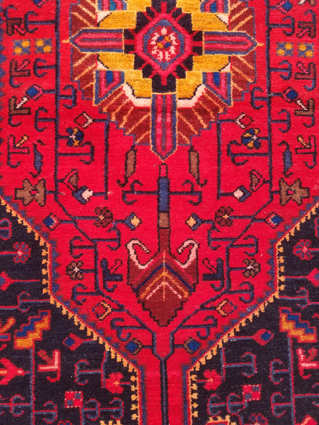 Antique Traditional Handmade Heriz Style Wool Multicolor Runner Rug 326x143cm