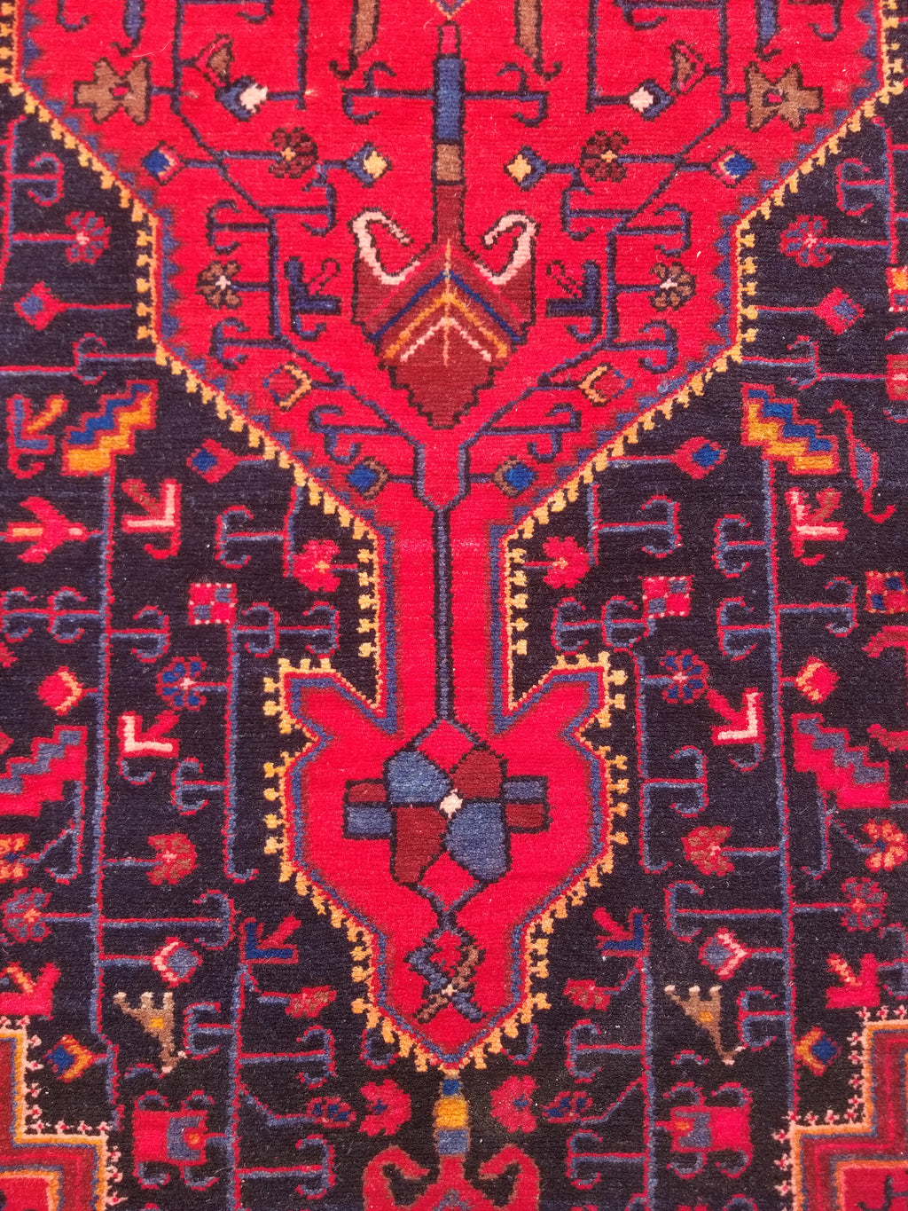 Antique Traditional Handmade Heriz Style Wool Multicolor Runner Rug 326x143cm