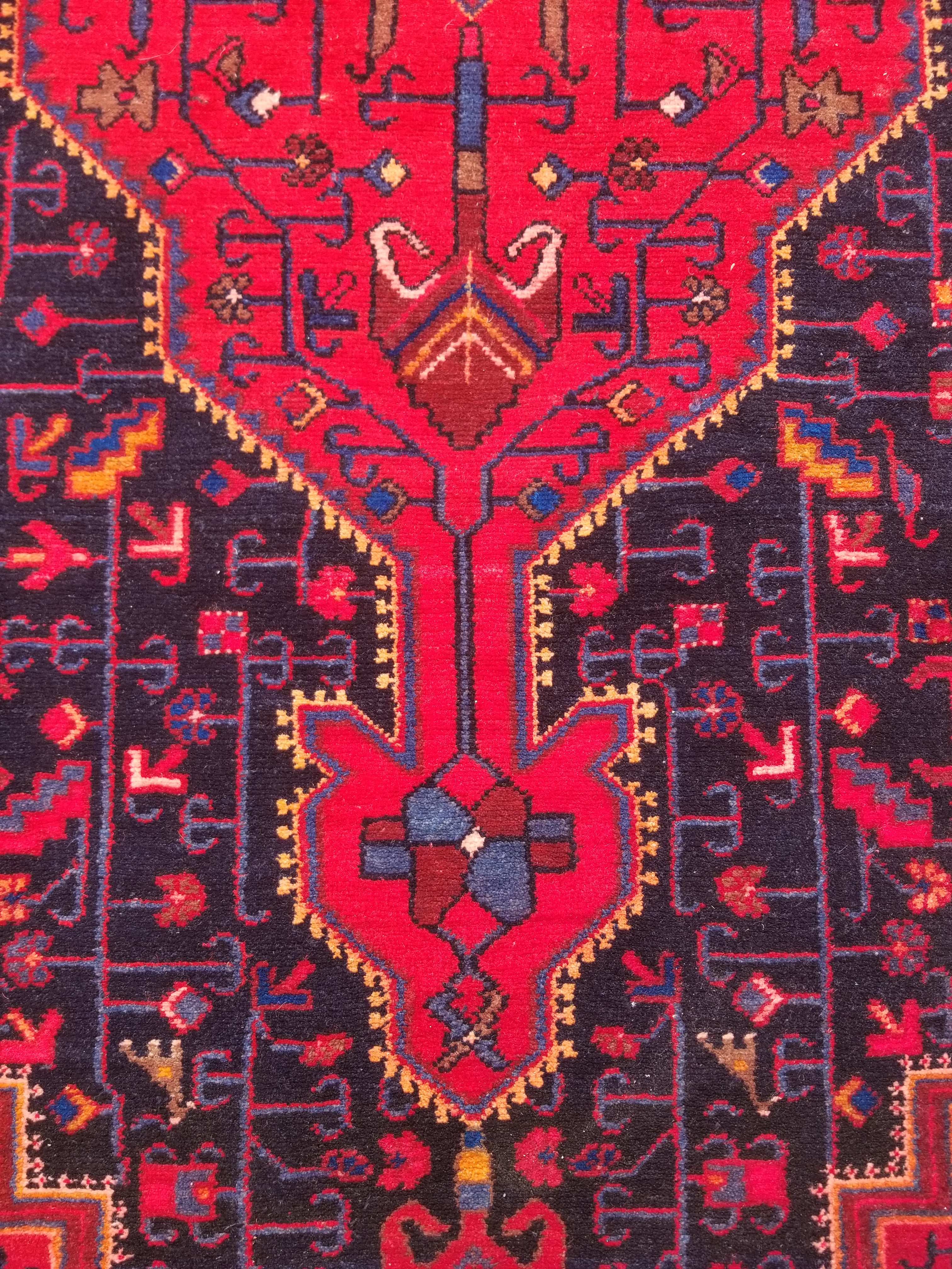 Antique Traditional Handmade Heriz Style Wool Multicolor Runner Rug 326x143cm