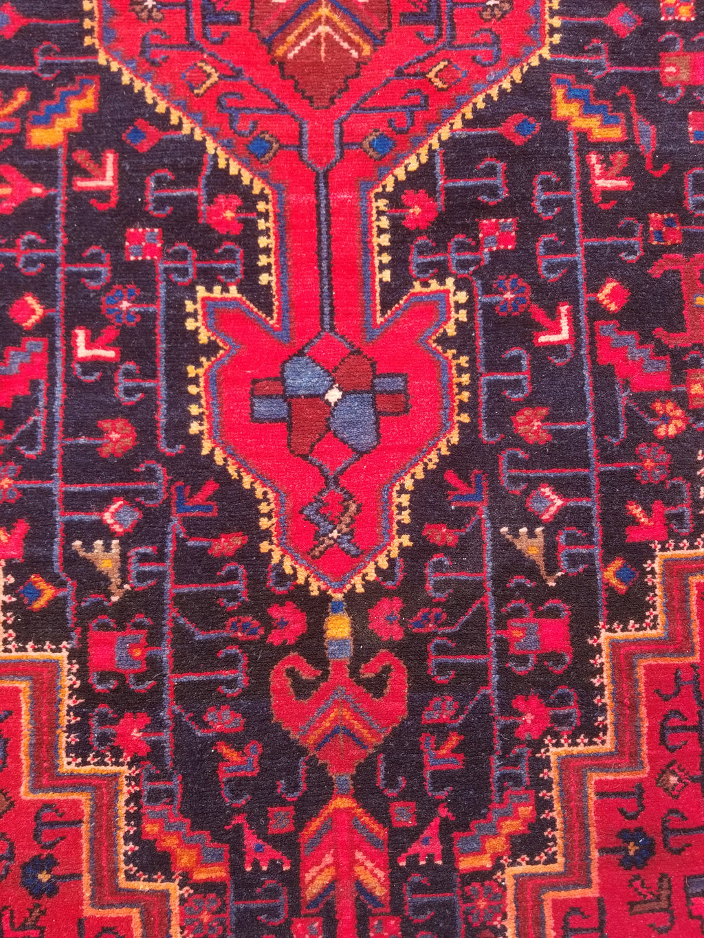 Antique Traditional Handmade Heriz Style Wool Multicolor Runner Rug 326x143cm
