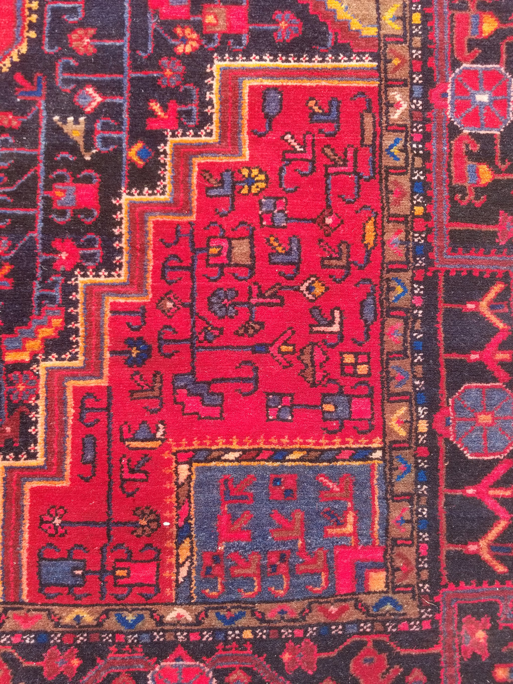 Antique Traditional Handmade Heriz Style Wool Multicolor Runner Rug 326x143cm