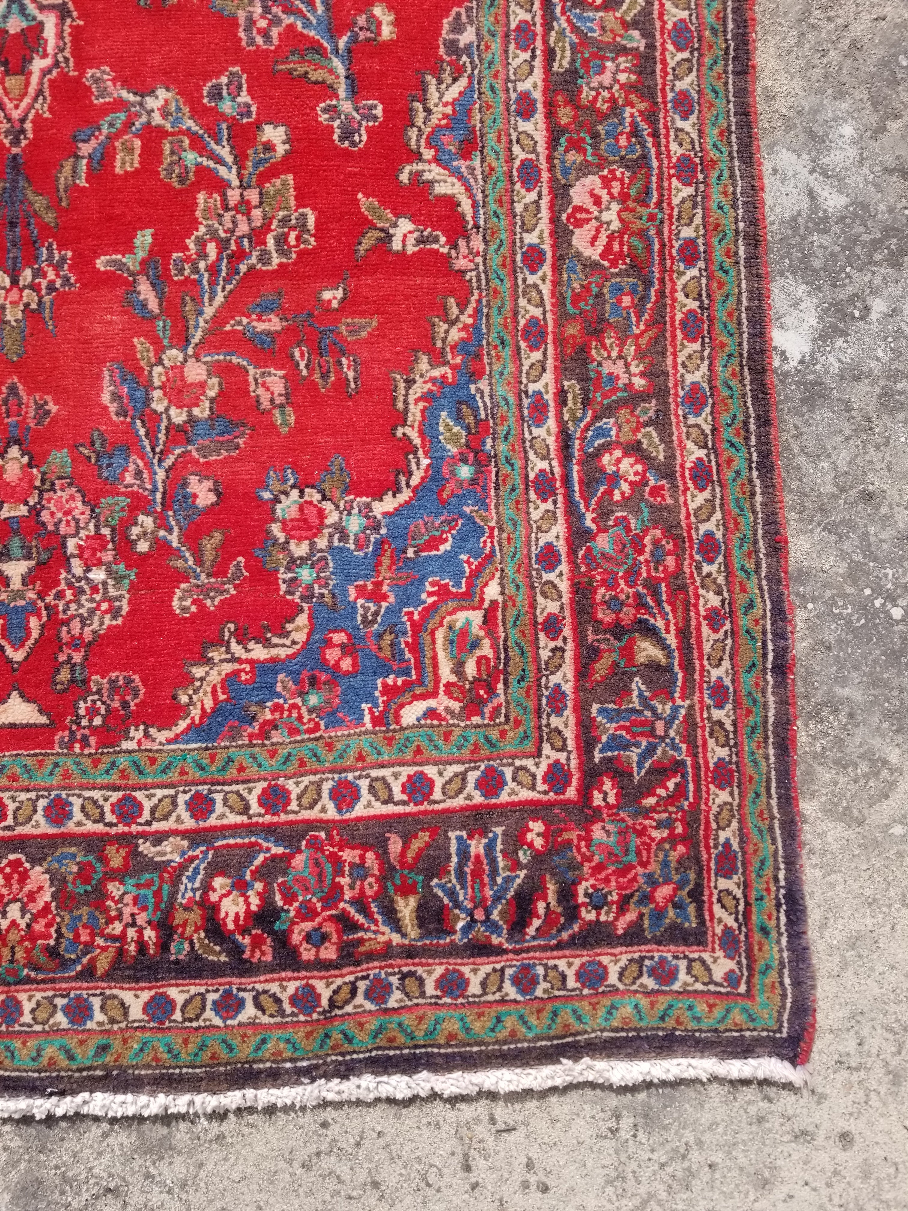 Distressed Vintage Traditional Handmade Oriental Wool Multicolor Rug 291x138