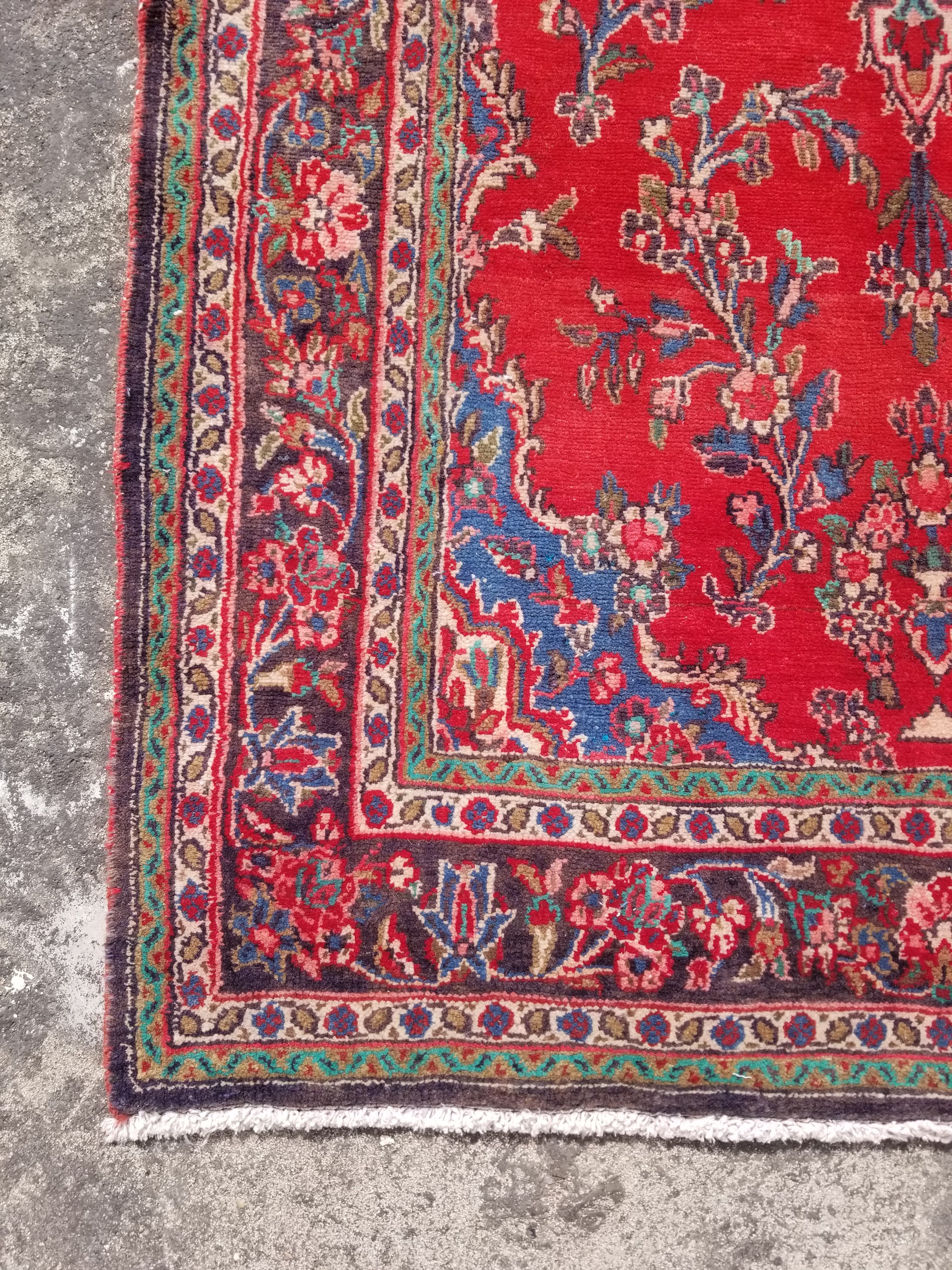 Distressed Vintage Traditional Handmade Oriental Wool Multicolor Rug 291x138