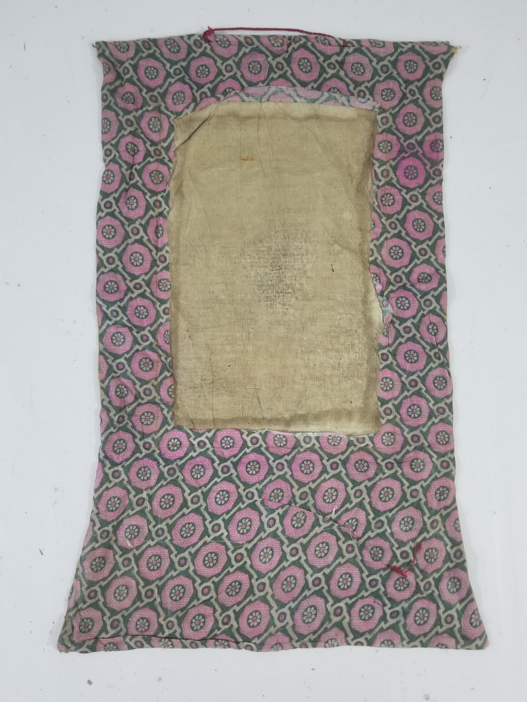 Antique Tibetan Buddhist Thangka Printed & Silk Brocade Wall Hanging 68x39cm