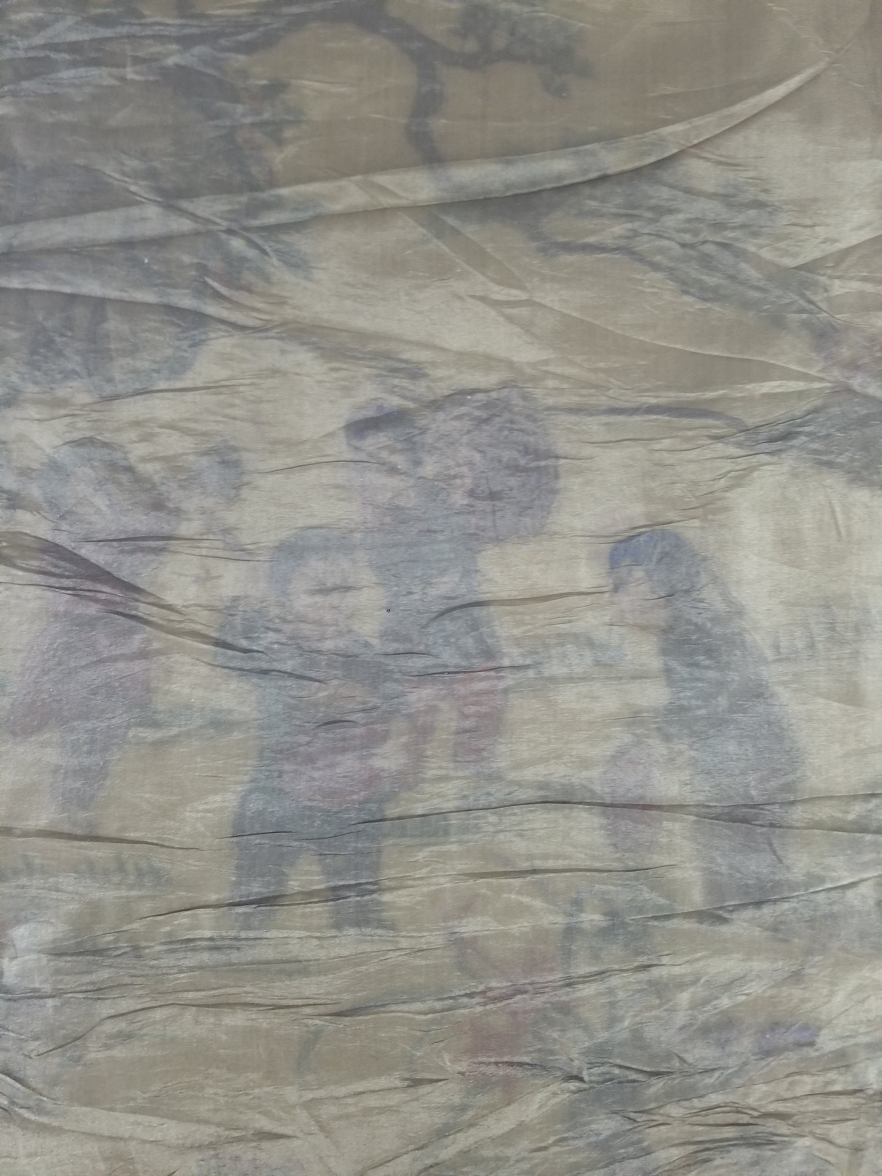 Vintage Chinese Silk Embroidered Children Playing Scene Tapestry 66x50cm