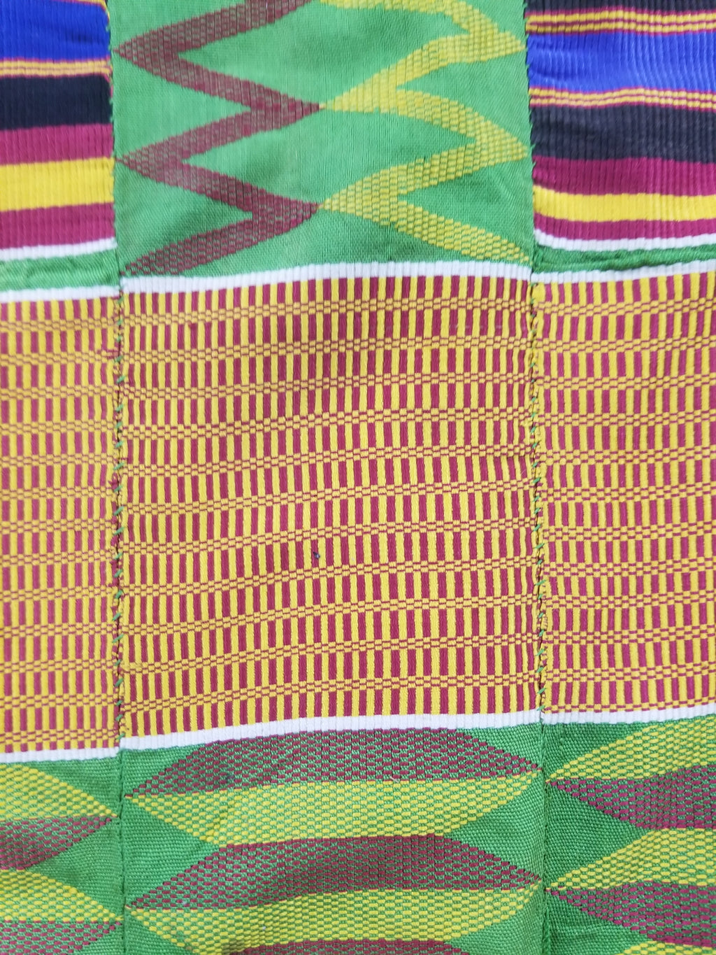 Vintage Ghana Kente Cloth Handwoven Checkerboard Textile Throw 360x163cm